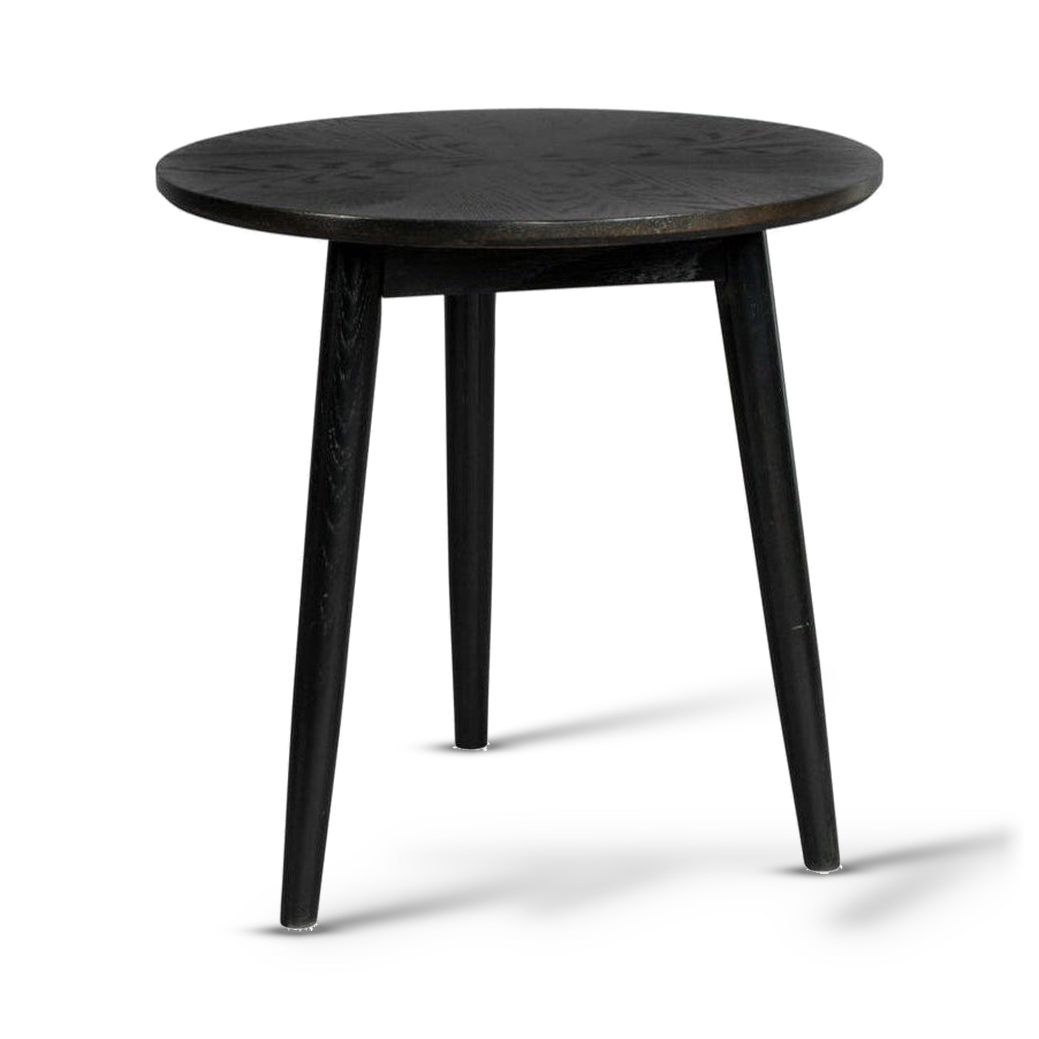 Fabio Black Wood Round Side Table