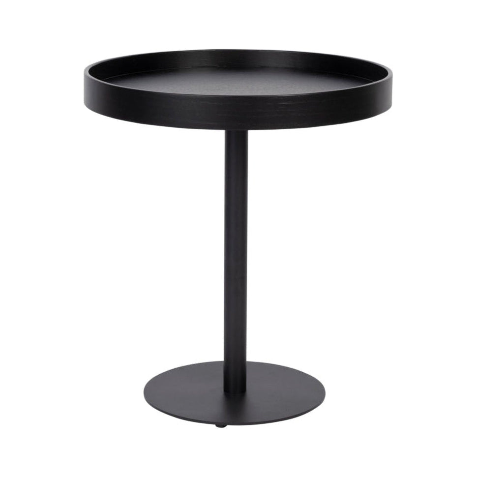 Yuri Black Oak Wood Round Side Table Small