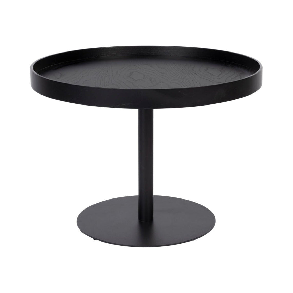Yuri Black Oak Wood Round Side Table Medium