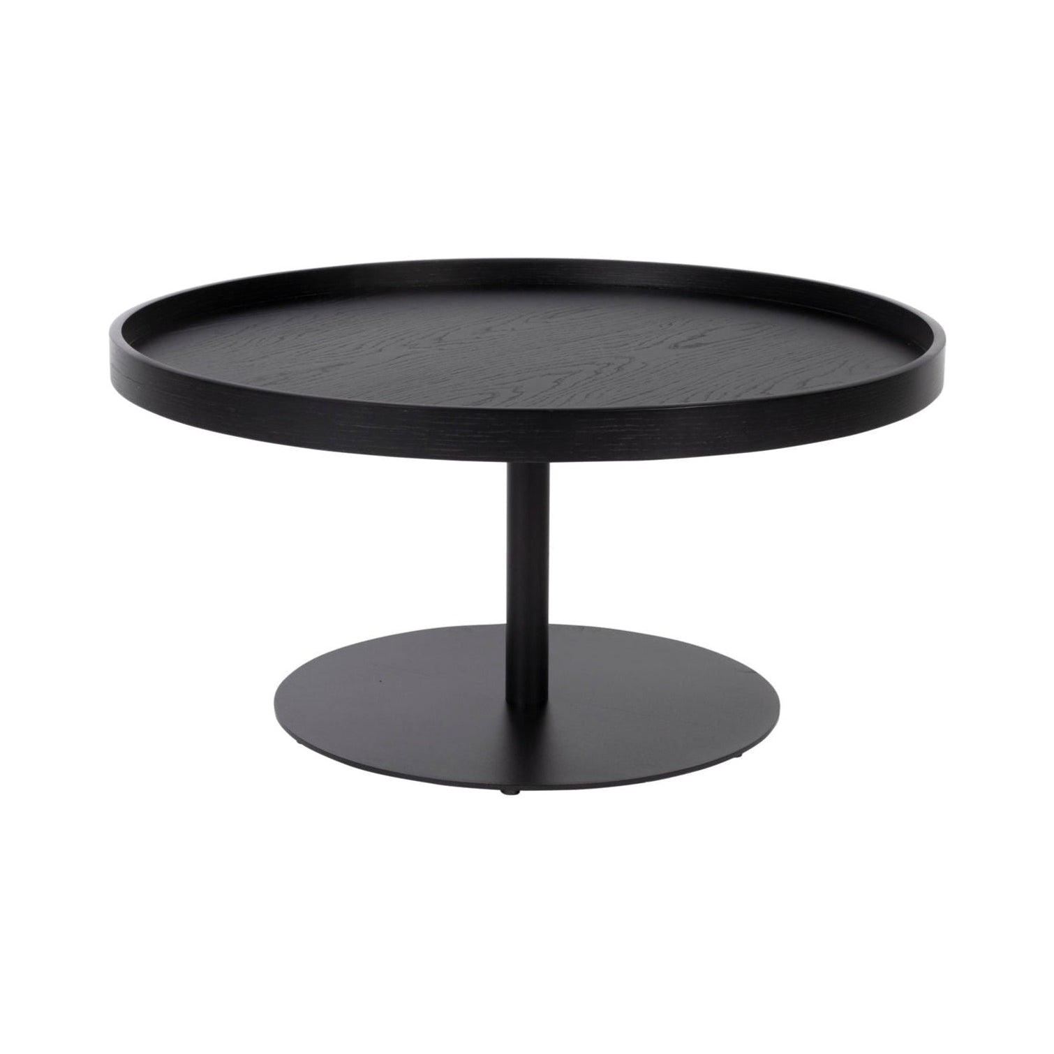 Yuri Black Oak Wood Round Side Table Large