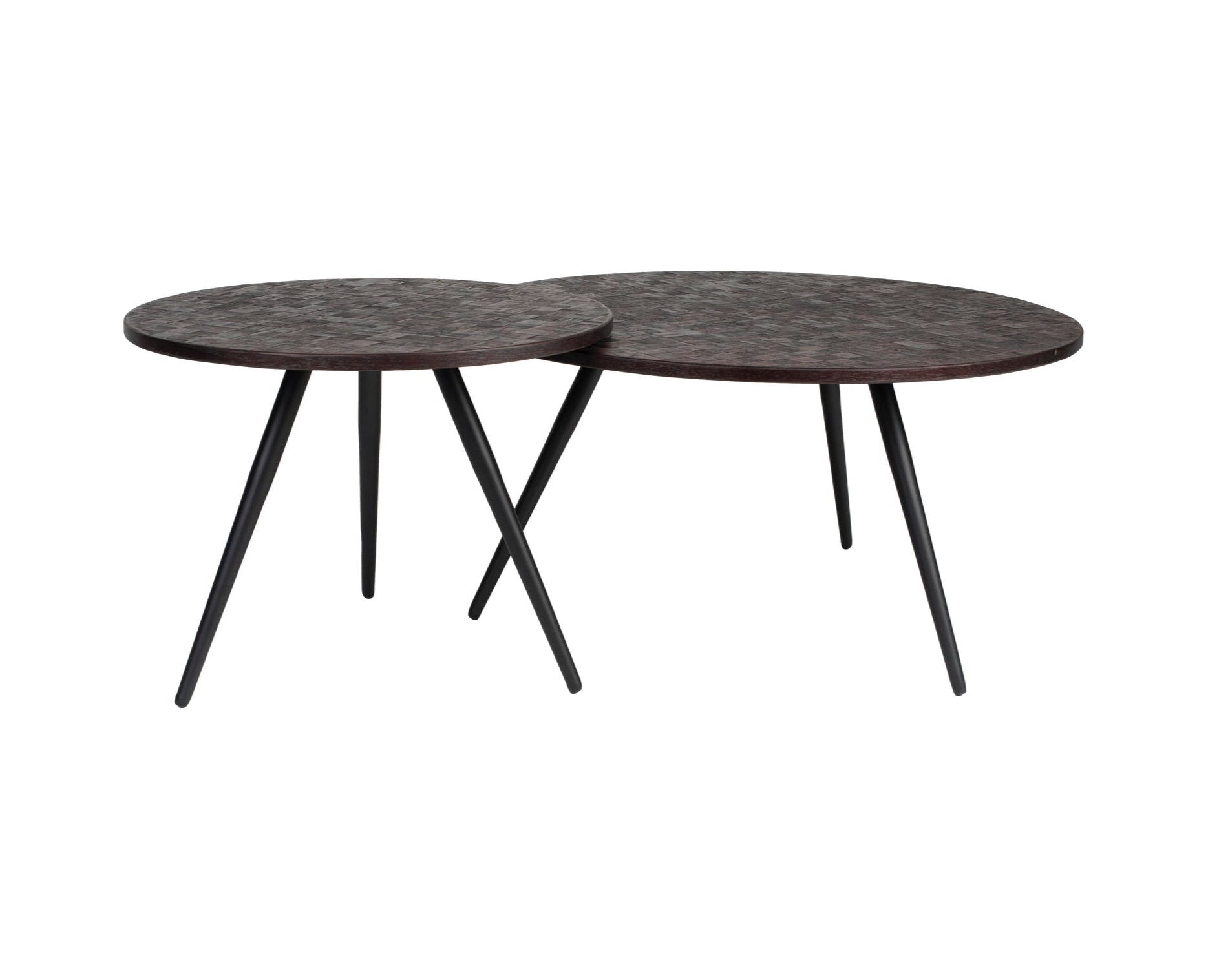 Webster Brown Teak Wood Coffee Table Nest