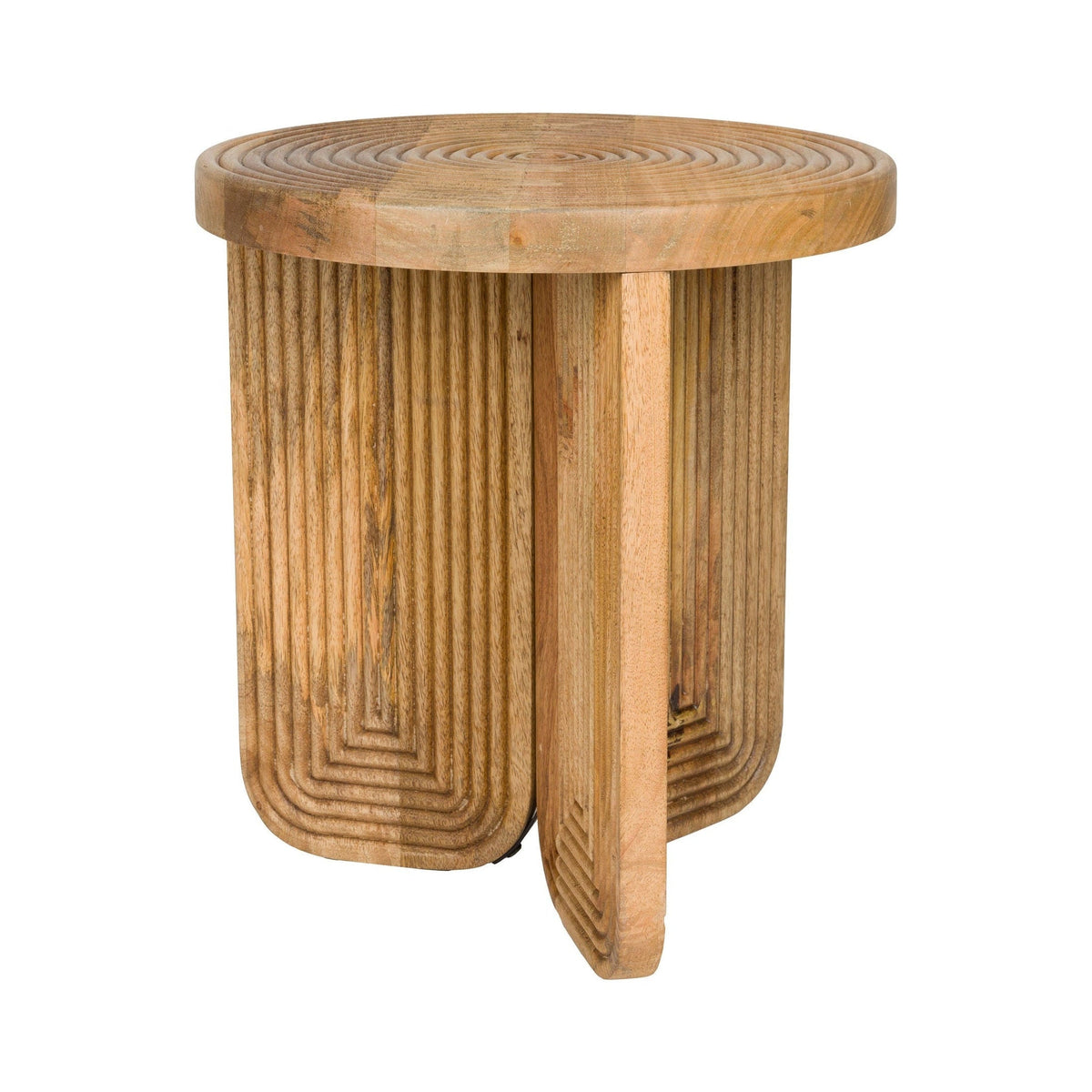 Maeze Curved Mango Wood Side Table