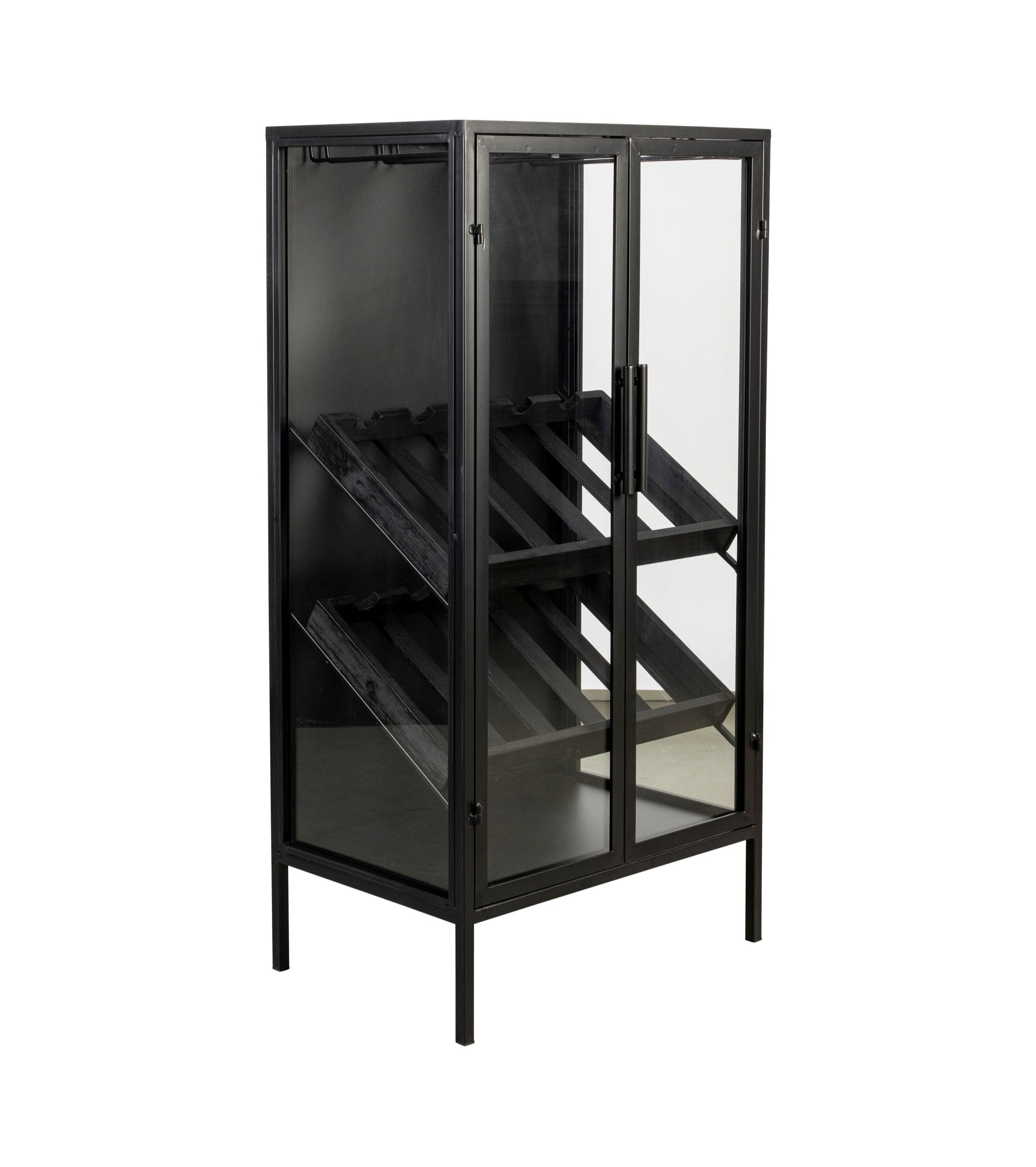 Rob Black Wood & Glass Drinks Cabinet