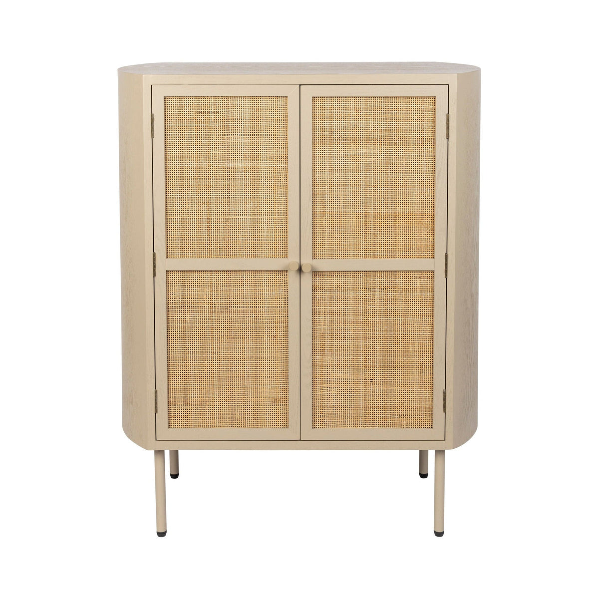 Amaya Beige Wood & Natural Rattan Cabinet