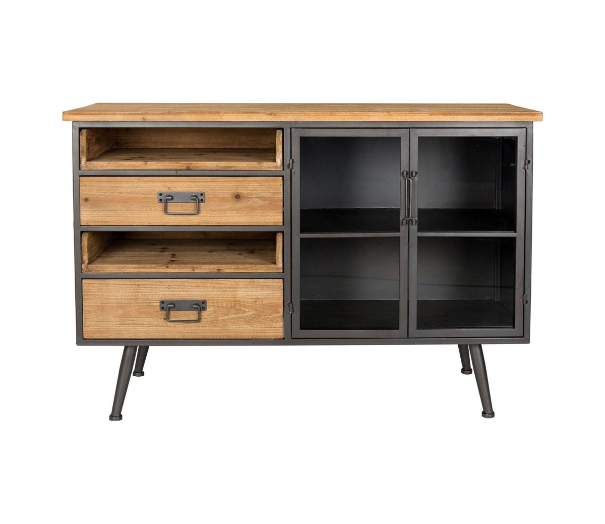 Damian Natural Fir Wood & Metal Sideboard