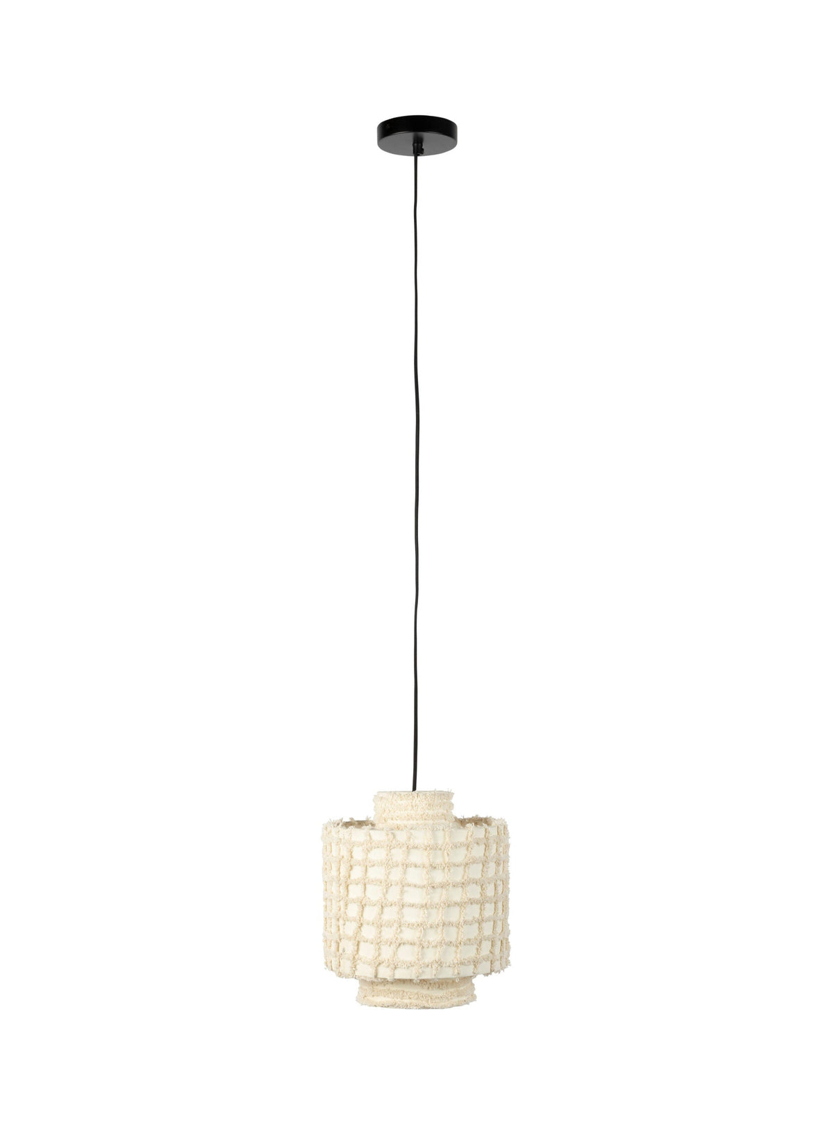 Arjun Beige Cotton Wide Pendant Lamp