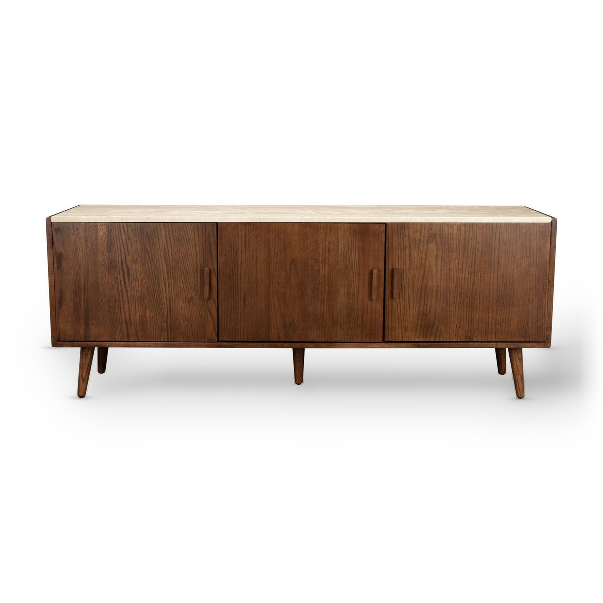 Dutchbone Arda Brown Wood & Travertine Sideboard