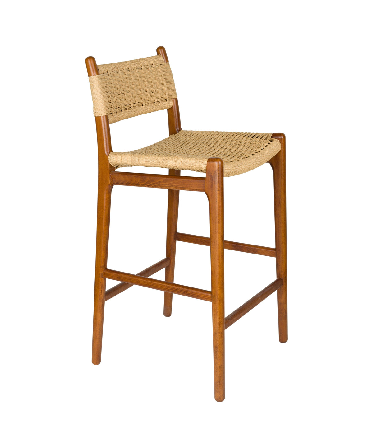 Dutchbone Cecile Walnut Brown Wood Counter Stool