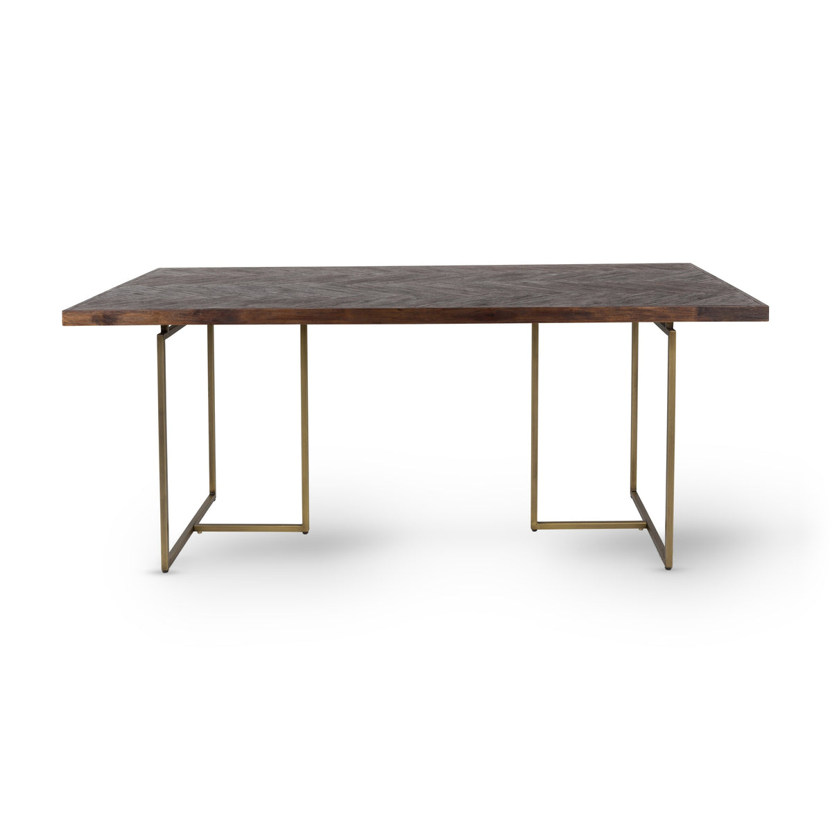 Dutchbone Class Herringbone Brown Oak Wood Rectangle Dining Table 220cm