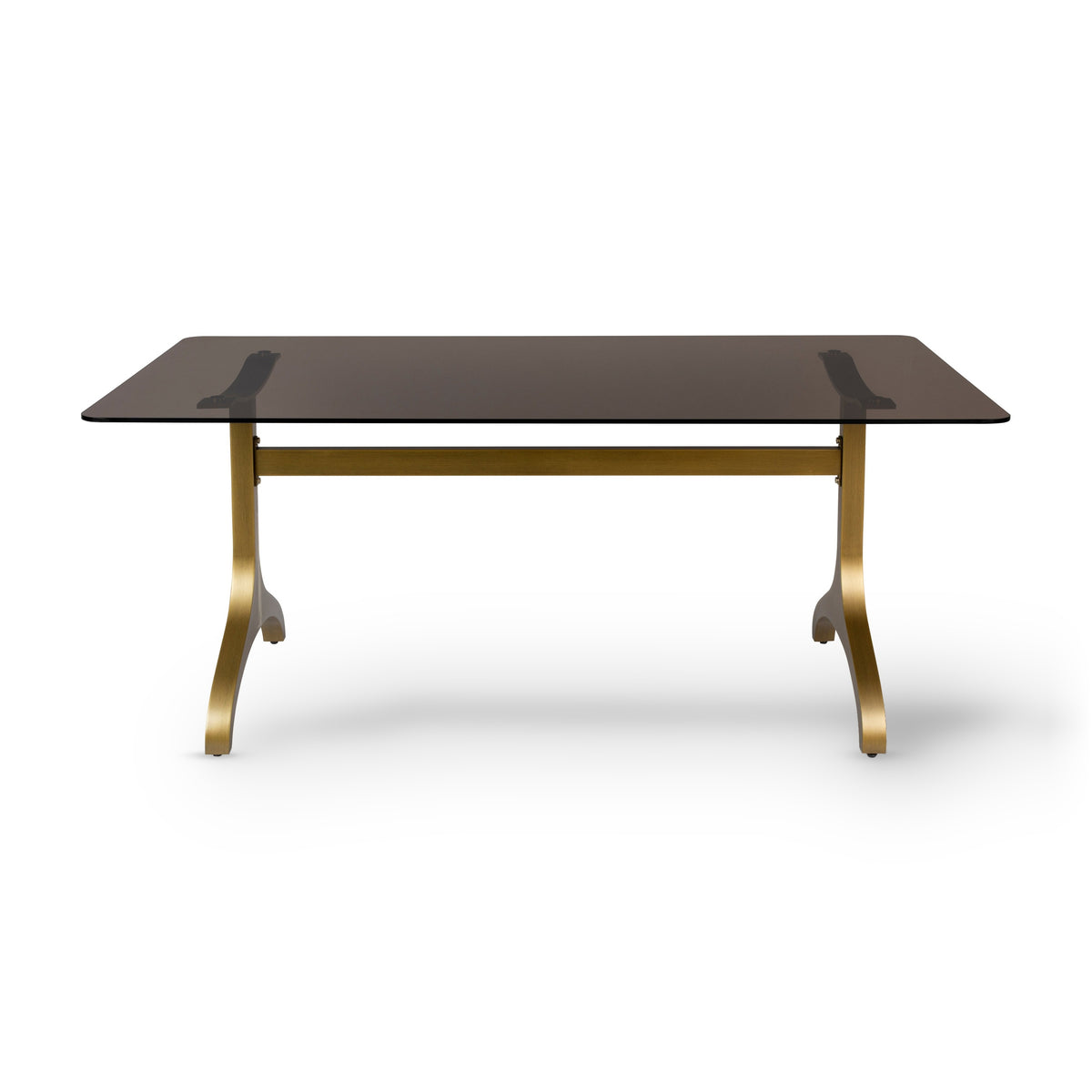 Dutchbone Sansa Brass & Smoked Glass Rectangle Dining Table 180cm