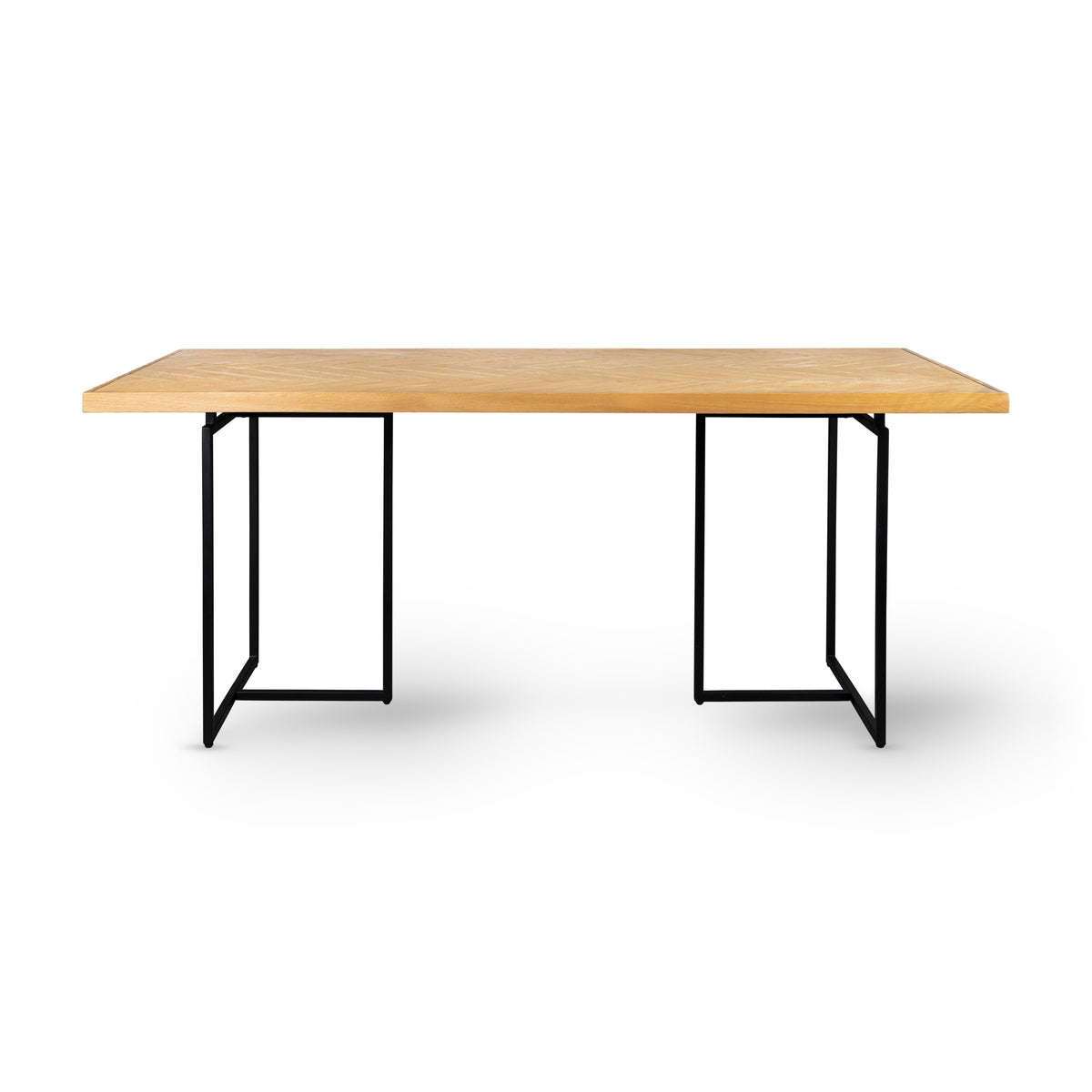 Dutchbone Class Herringbone Natural Oak Wood Rectangle Dining Table 180cm