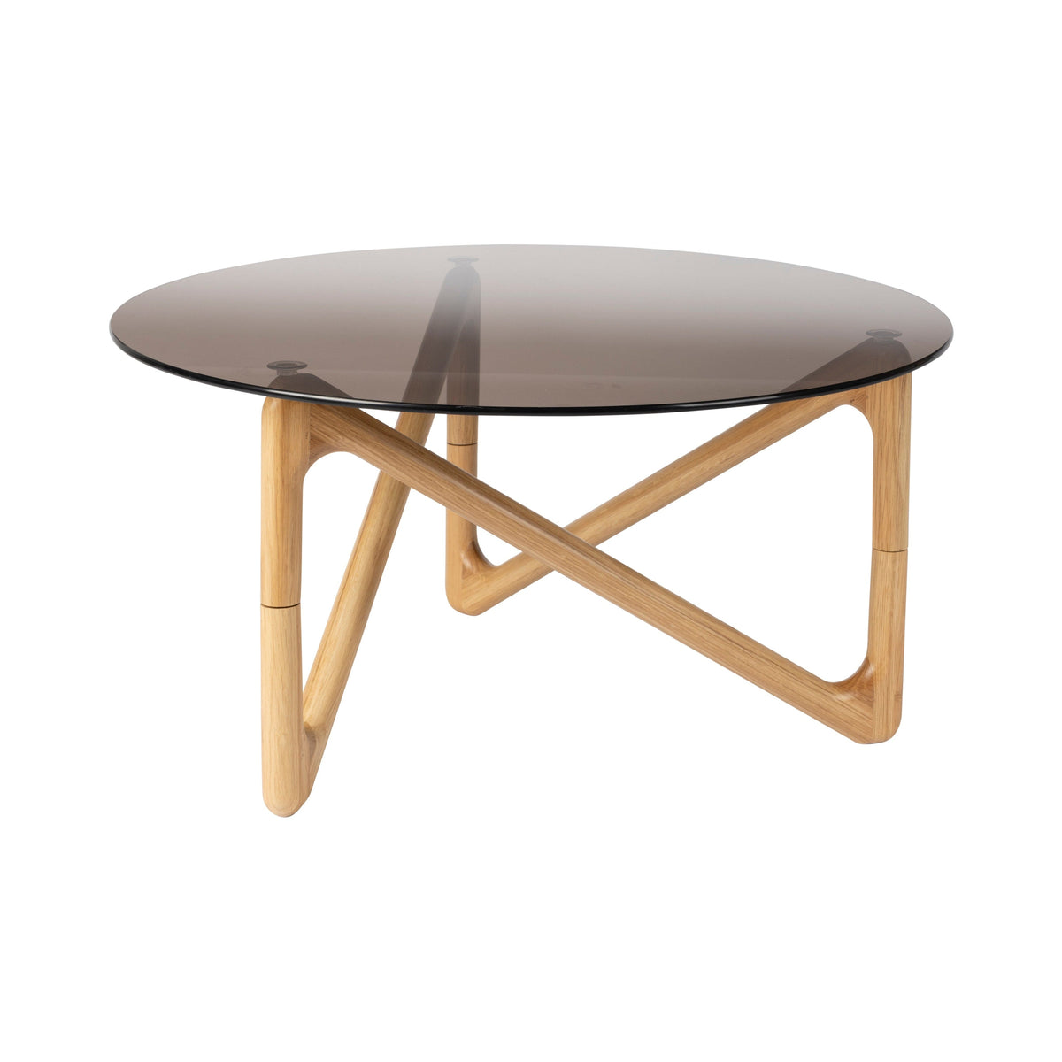 Dutchbone Naia Abstract Natural Wood & Smoked Glass Coffee Table
