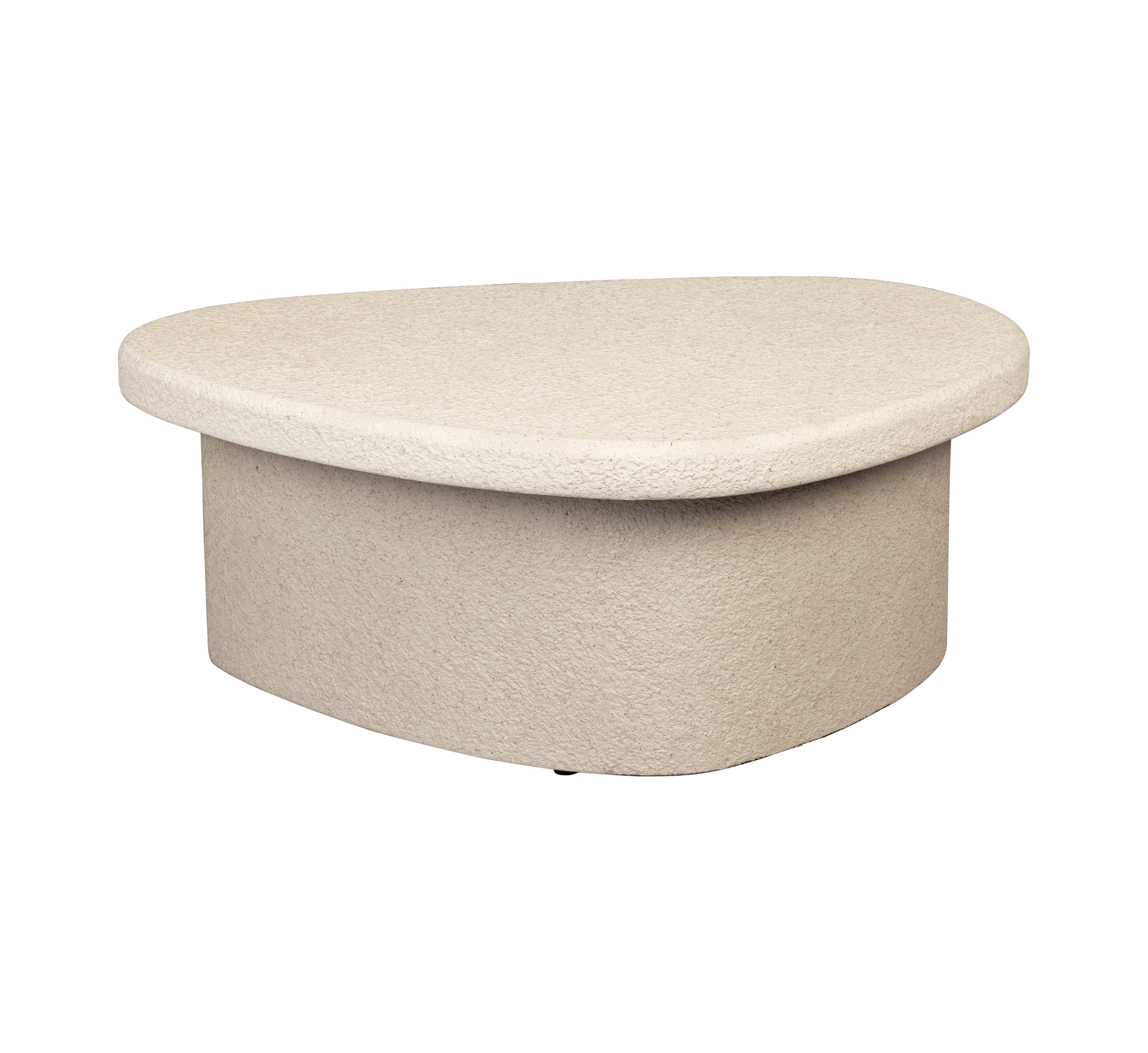 Dutchbone Veda Organic Curved Neutral Marble Coffee Table
