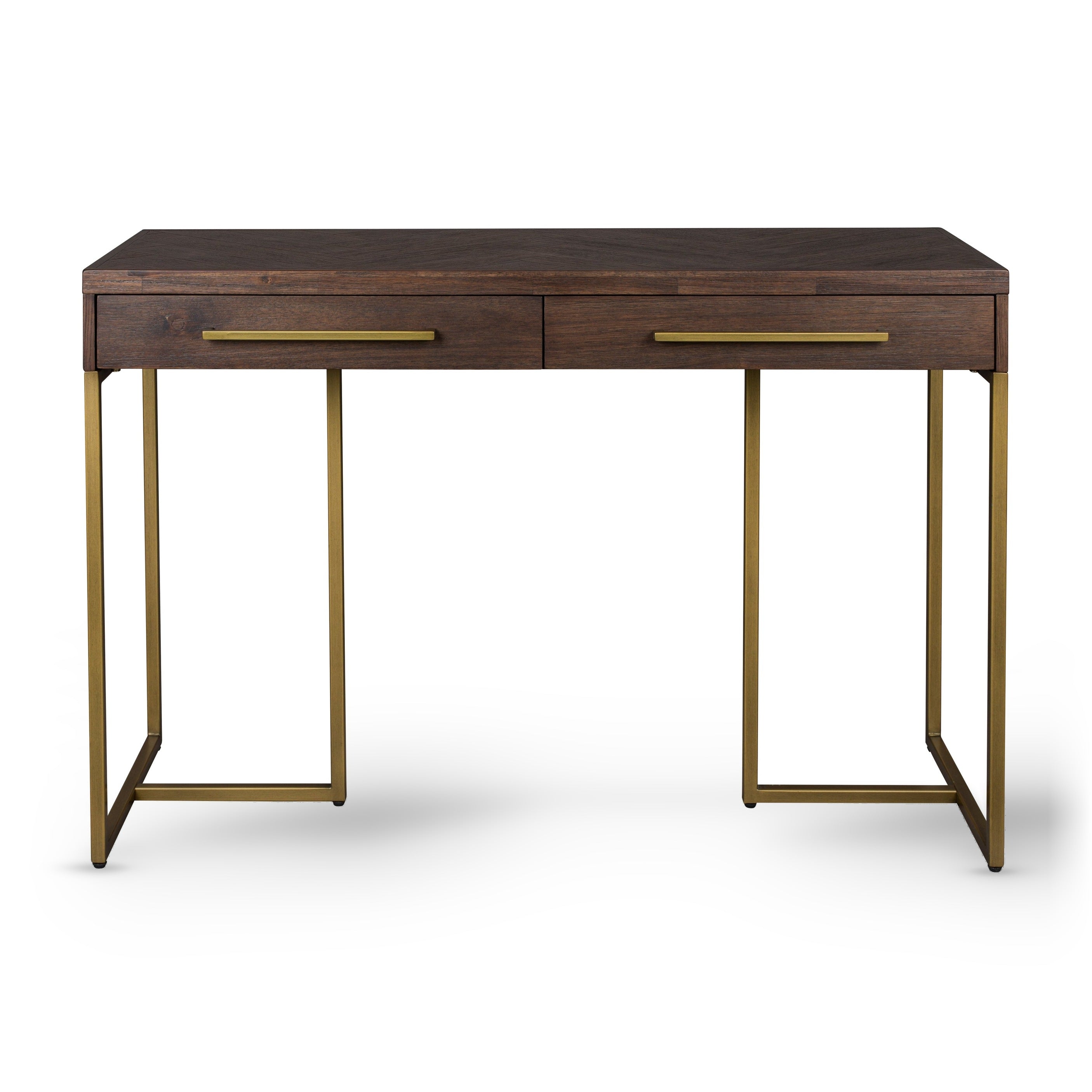 Dutchbone Class Herringbone Brown Wood Rectangle Console Table