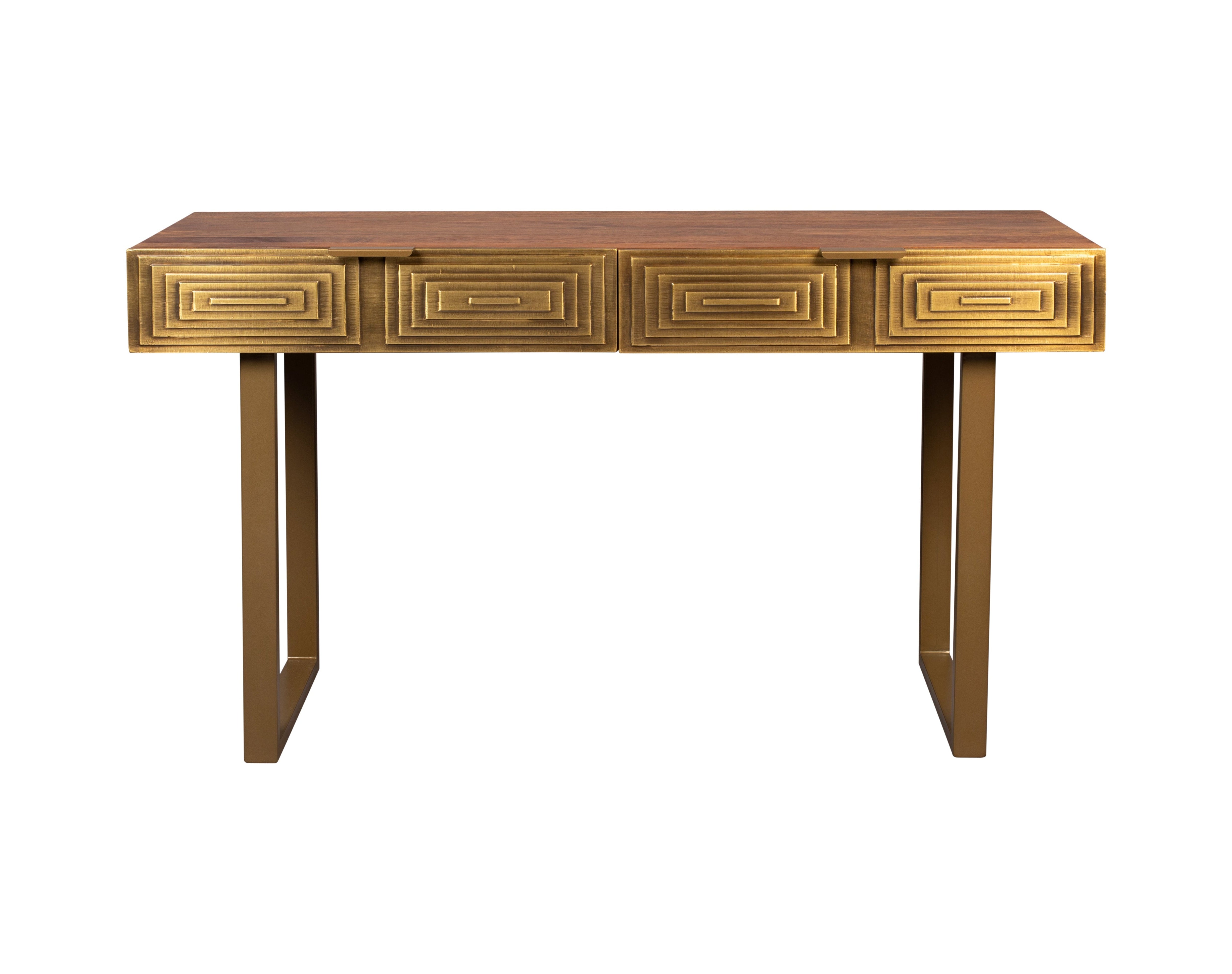 Dutchbone Volan Brass & Mango Wood Console Table