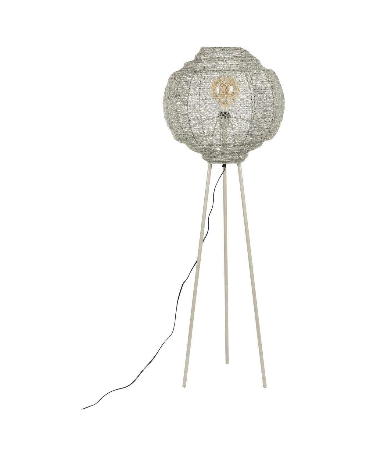 Dutchbone Meezan Sand Grey Metal Weave Floor Lamp