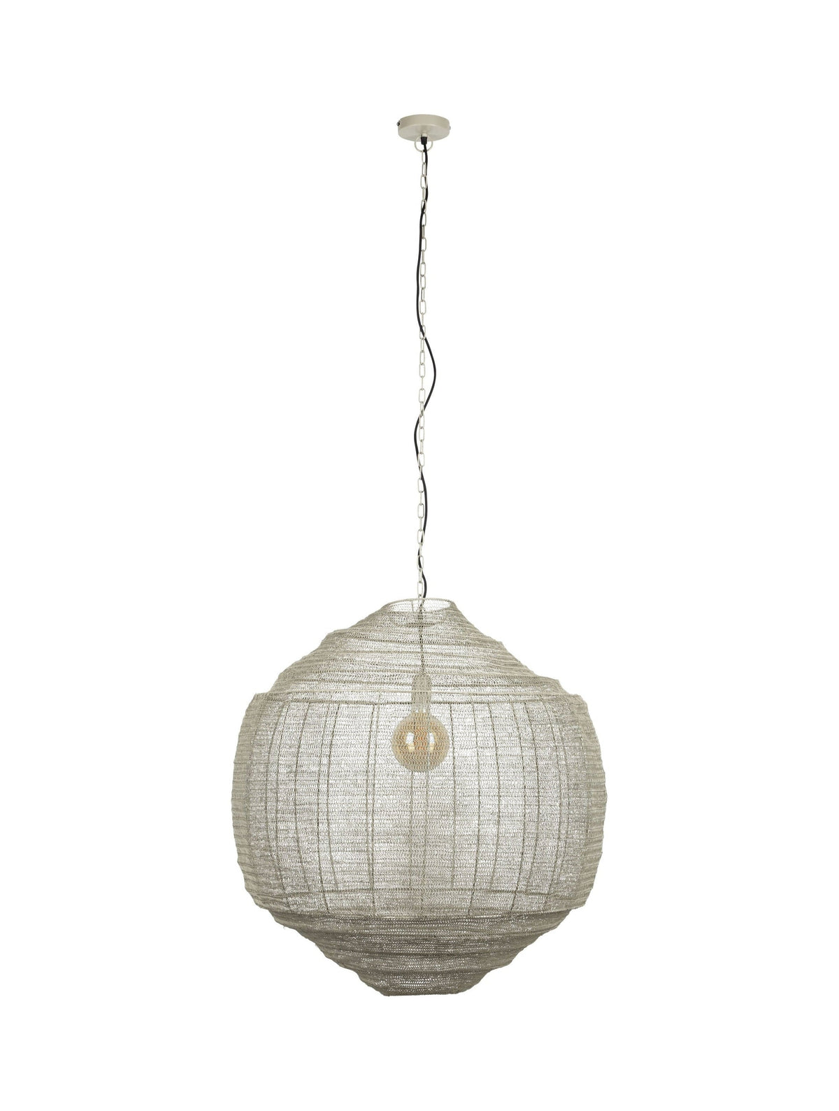 Dutchbone Meezan Sand Grey Metal Weave Pendant Light XL