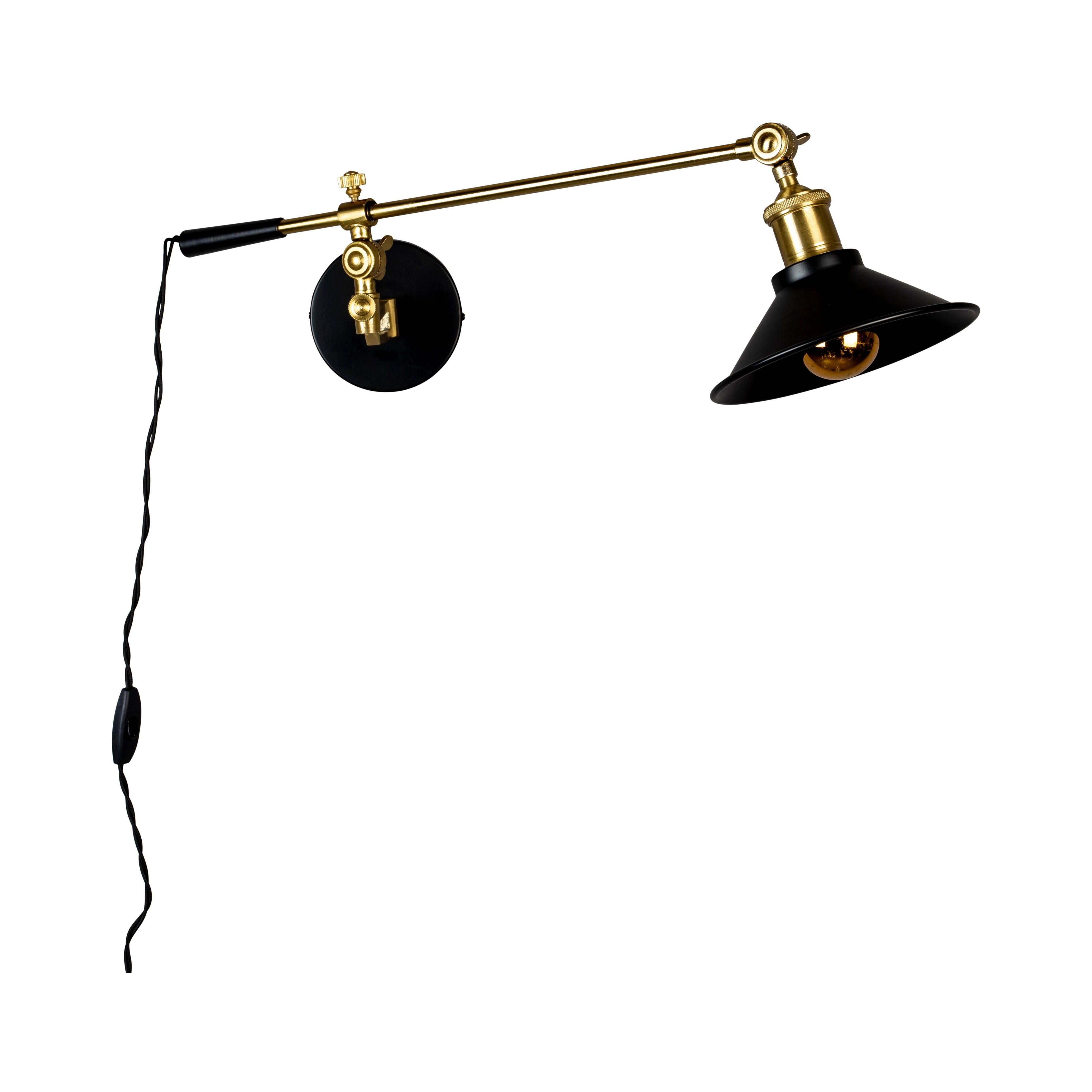 Dutchbone Penelope Brass & Black Wired Wall Lamp