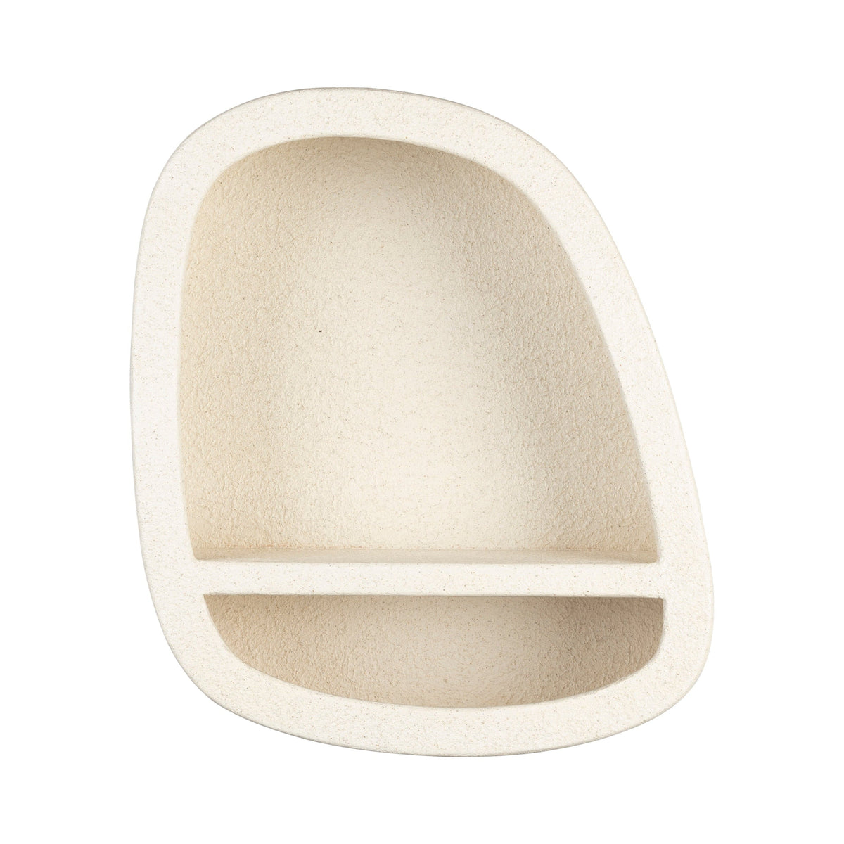 Dutchbone Veda Organic Curved Neutral Marble Single Wall Shelf Medium