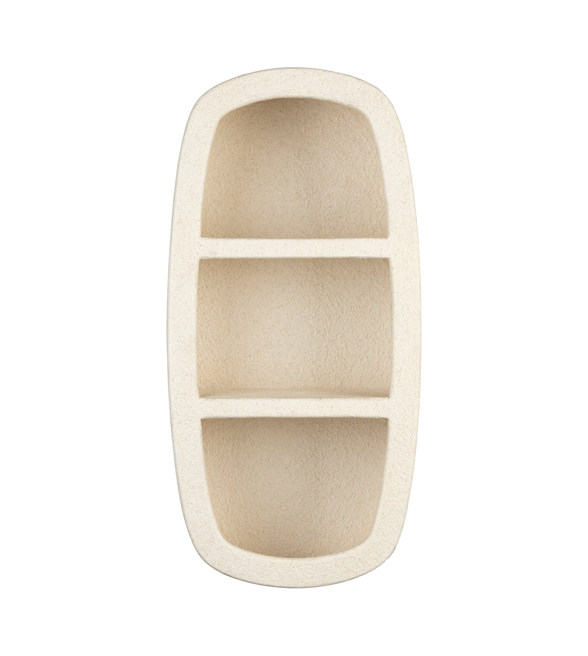 Dutchbone Veda Organic Curved Neutral Marble Double Wall Shelf