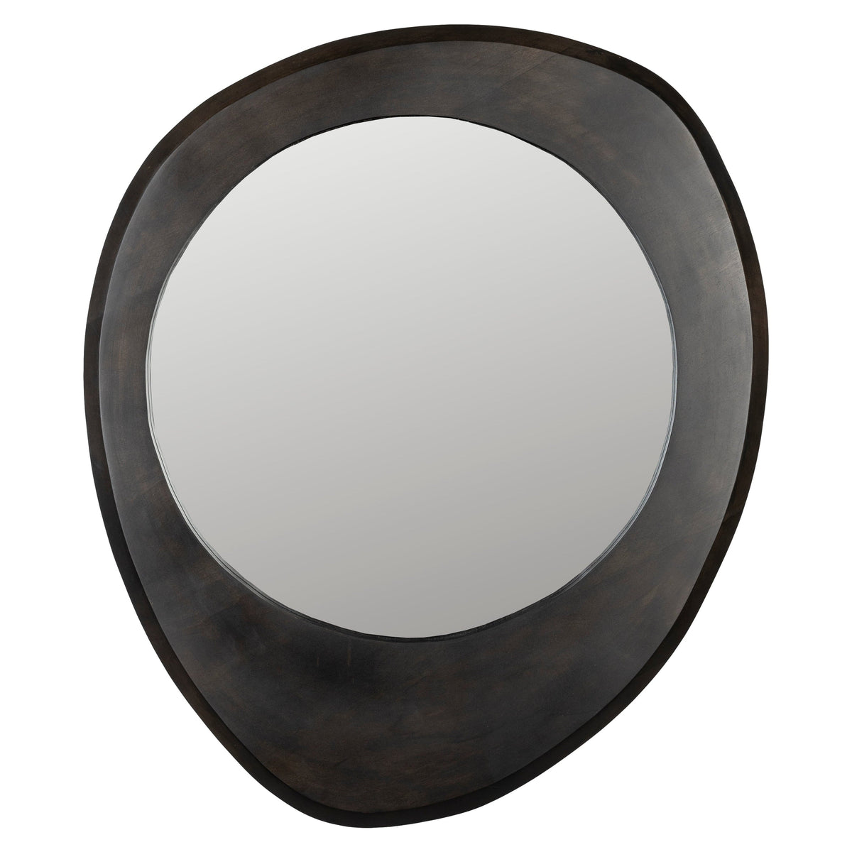 Dutchbone Aren Organic Black Wood Wall Mirror Medium