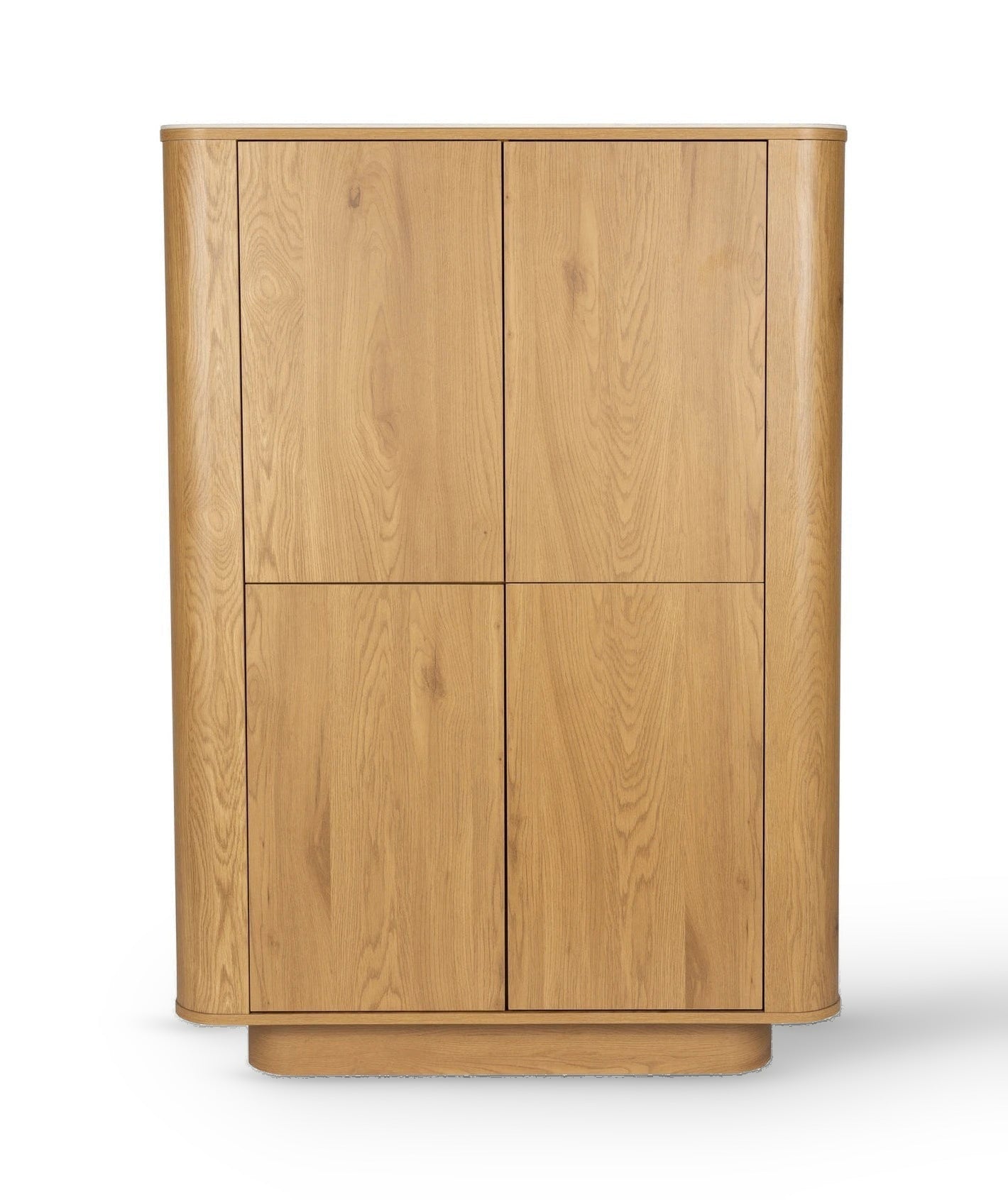 Almira Natural Wood & White Marble Cabinet