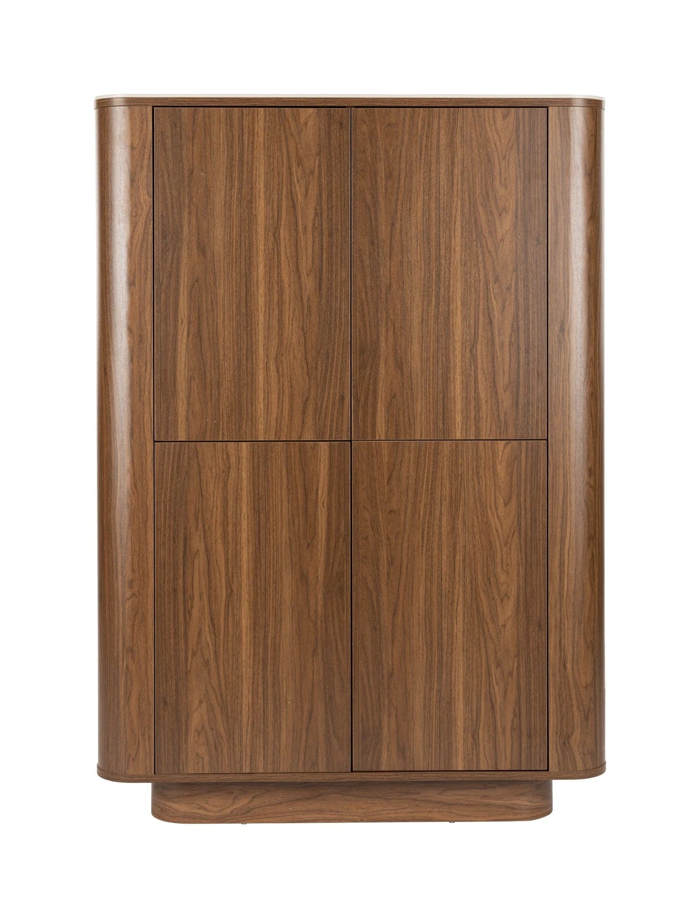Almira Walnut Brown Wood & White Marble Cabinet