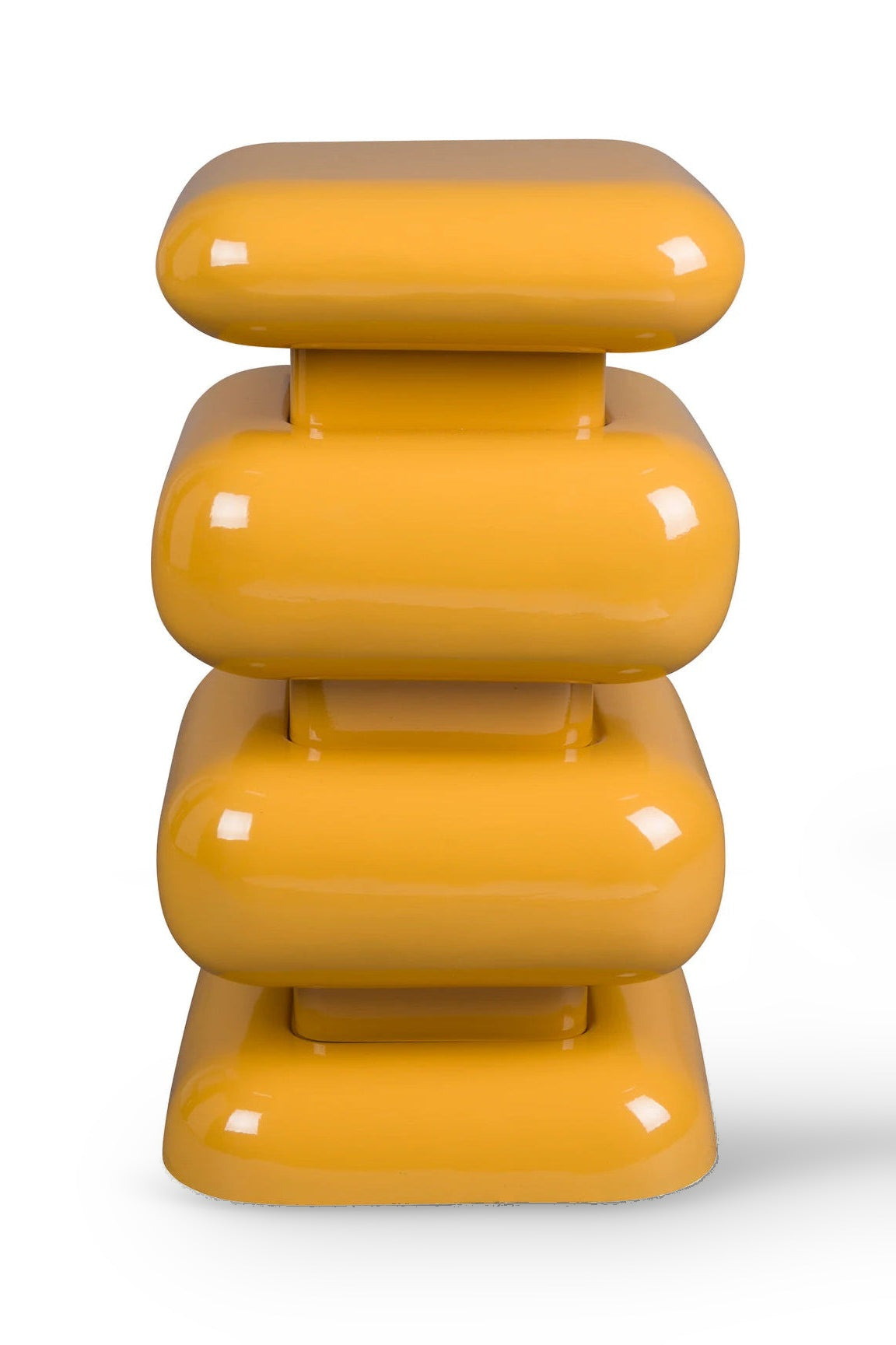 Dutchbone Stubby Ochre Yellow Metal Stool Side Table