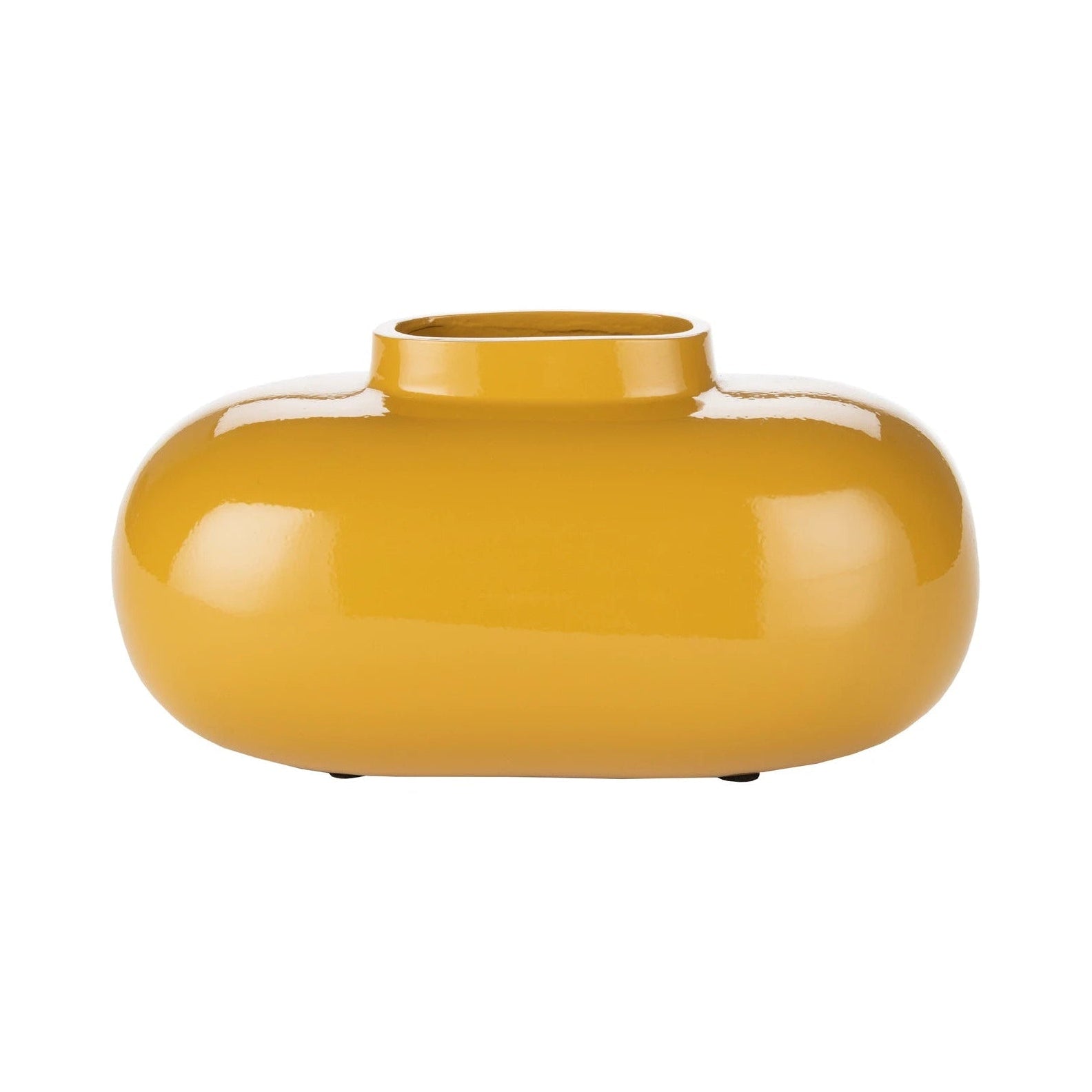 Dutchbone Droplet Ochre Yellow Metal Vase Medium
