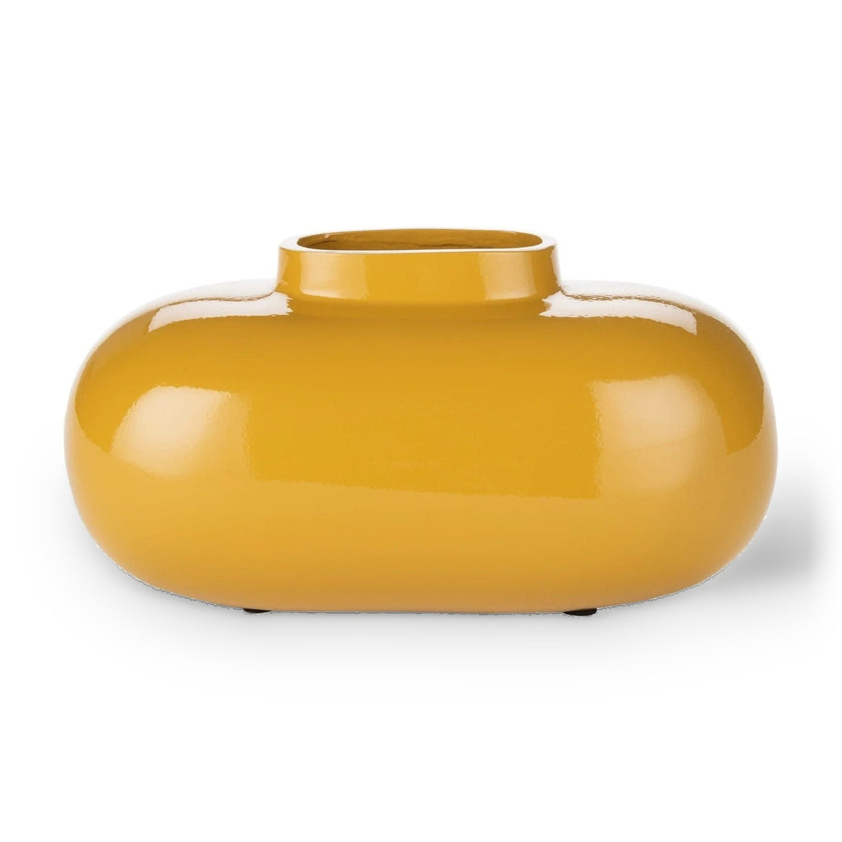 Dutchbone Droplet Ochre Yellow Metal Vase Medium