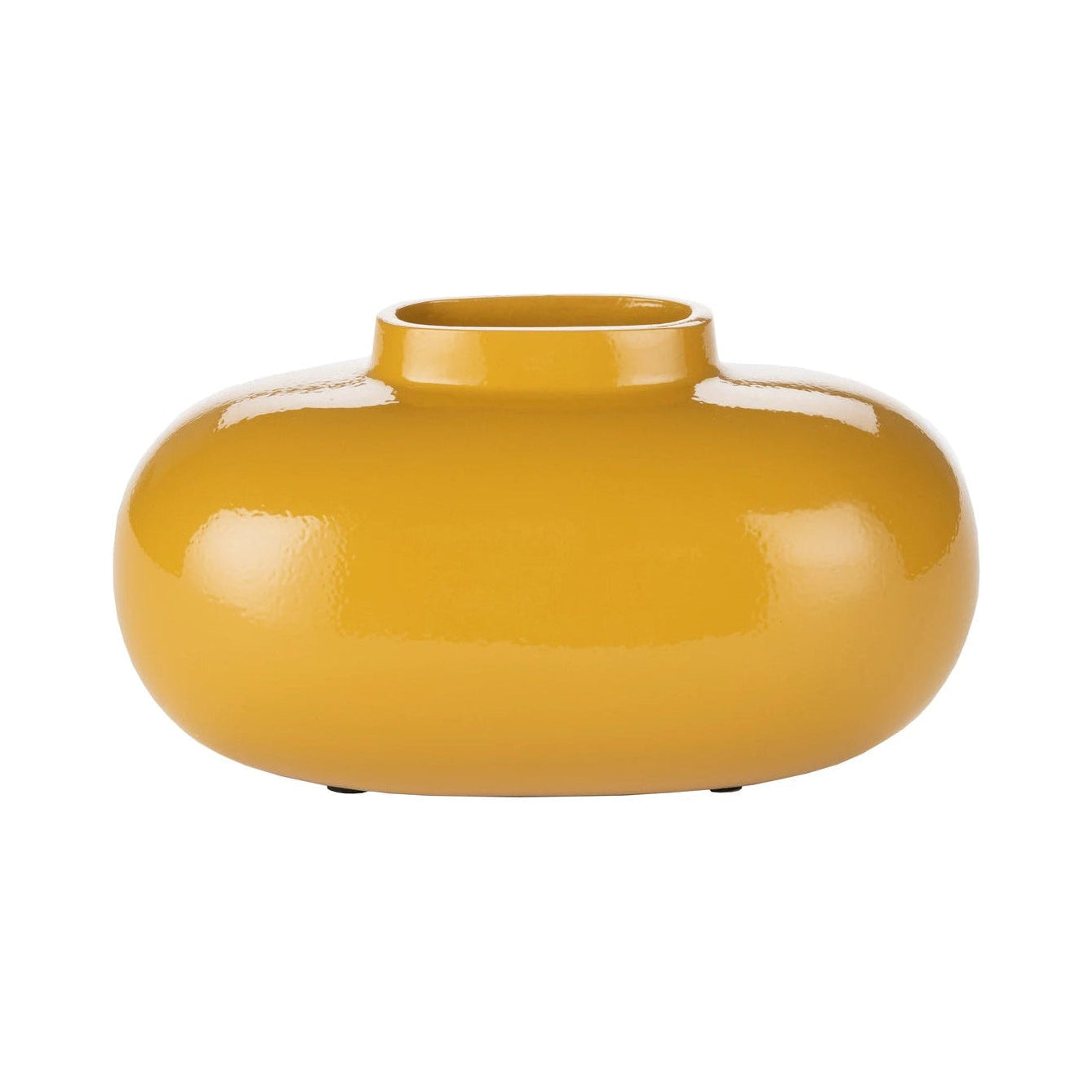 Dutchbone Droplet Ochre Yellow Metal Vase Small