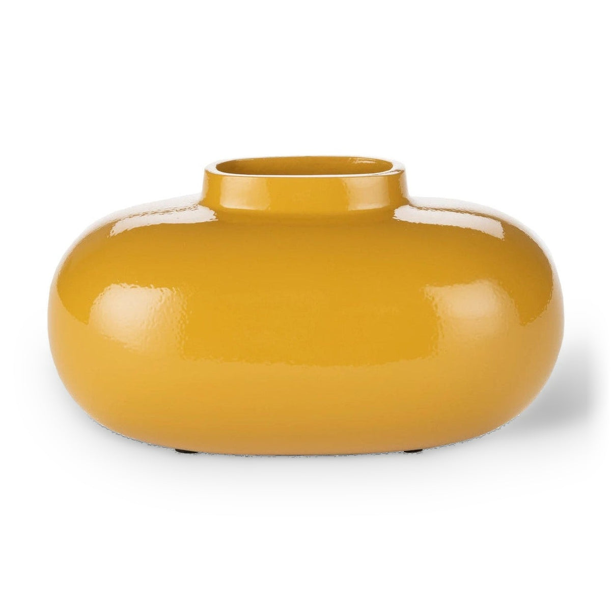Dutchbone Droplet Ochre Yellow Metal Vase Small