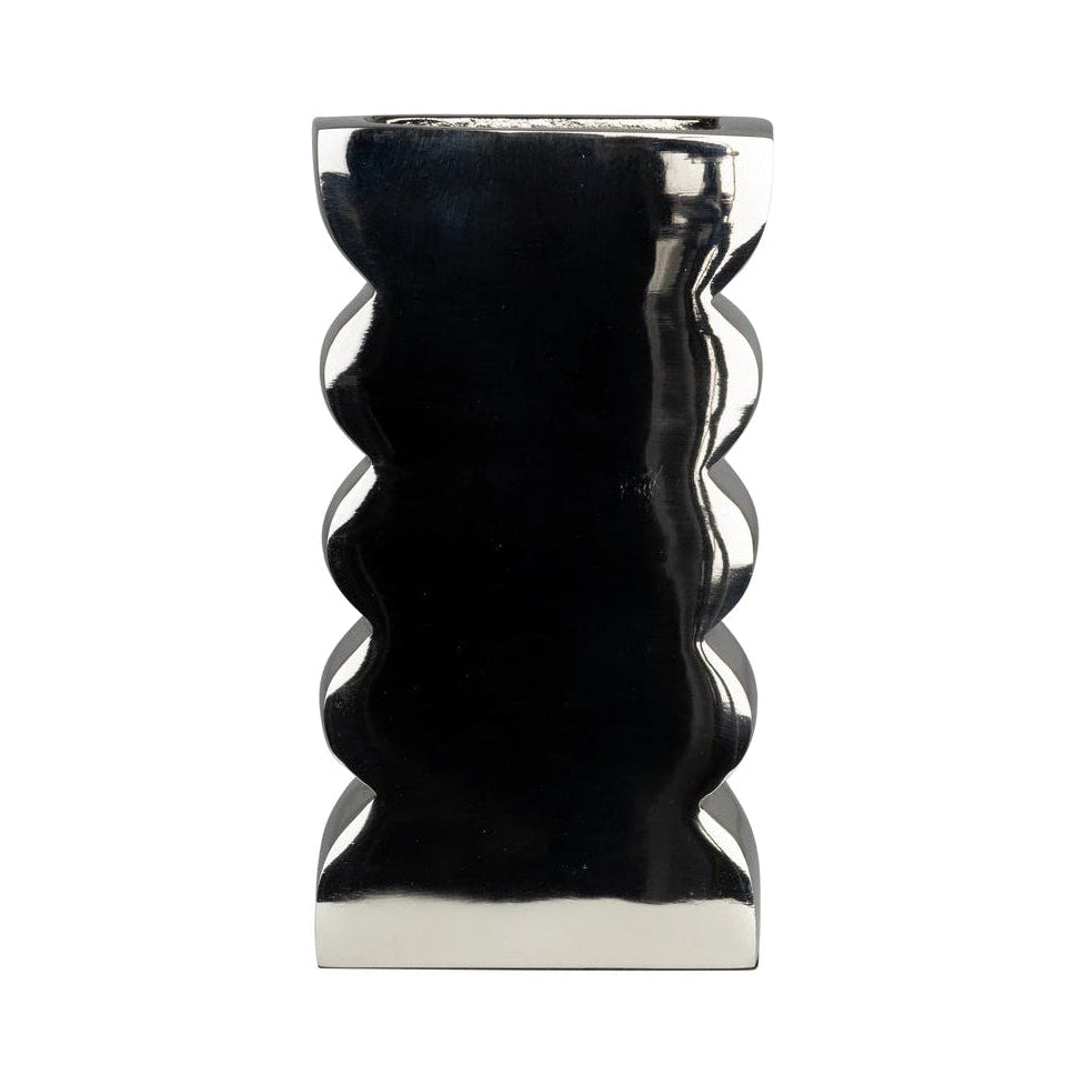 Zuiver Curves Shiny Silver Aluminium Vase Small