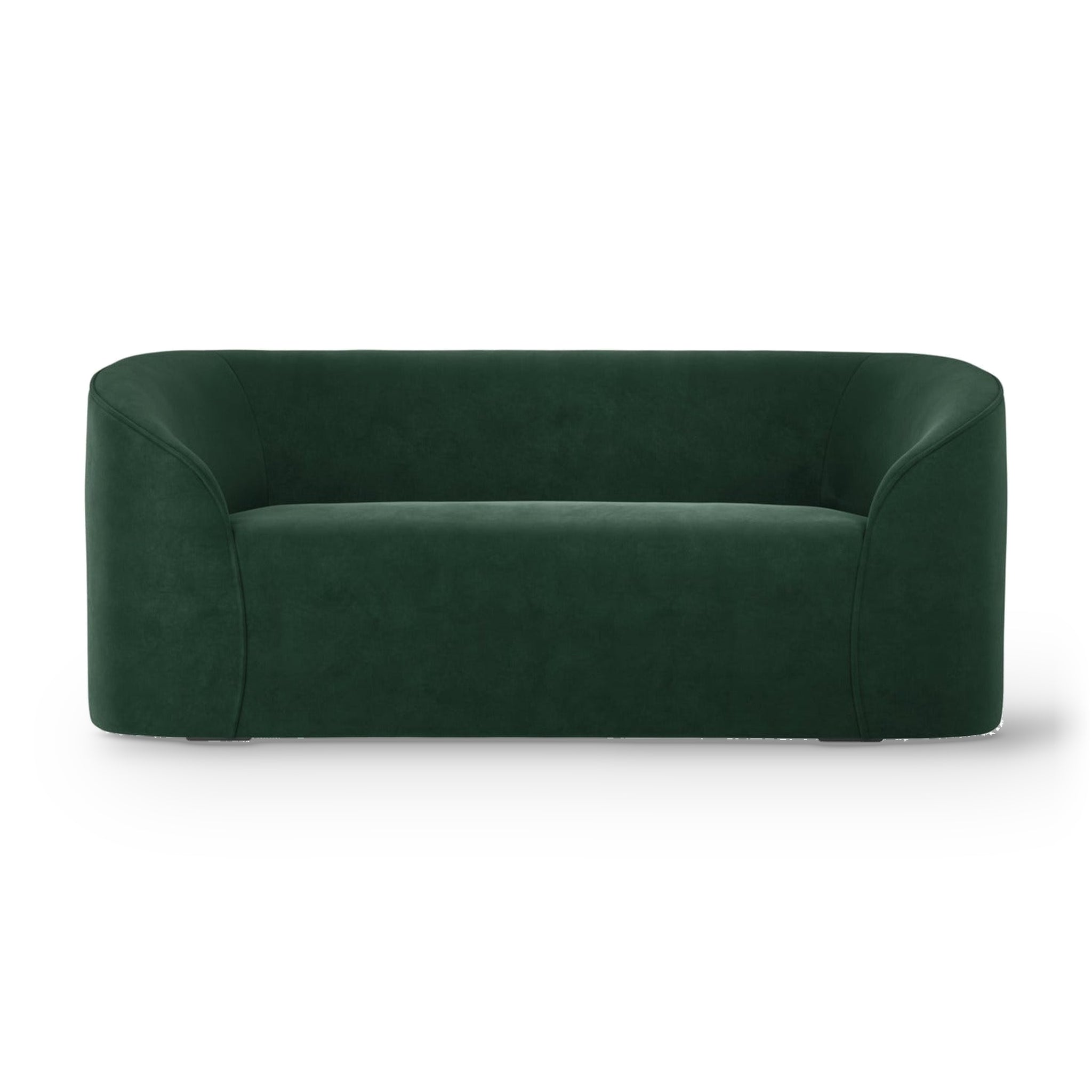 Zuma Forest Green Velvet Curved Sofa | 3 Seater