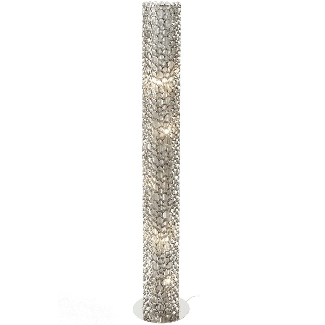 Venus Artistic Luxury Silver Cylinder Floor Lamp