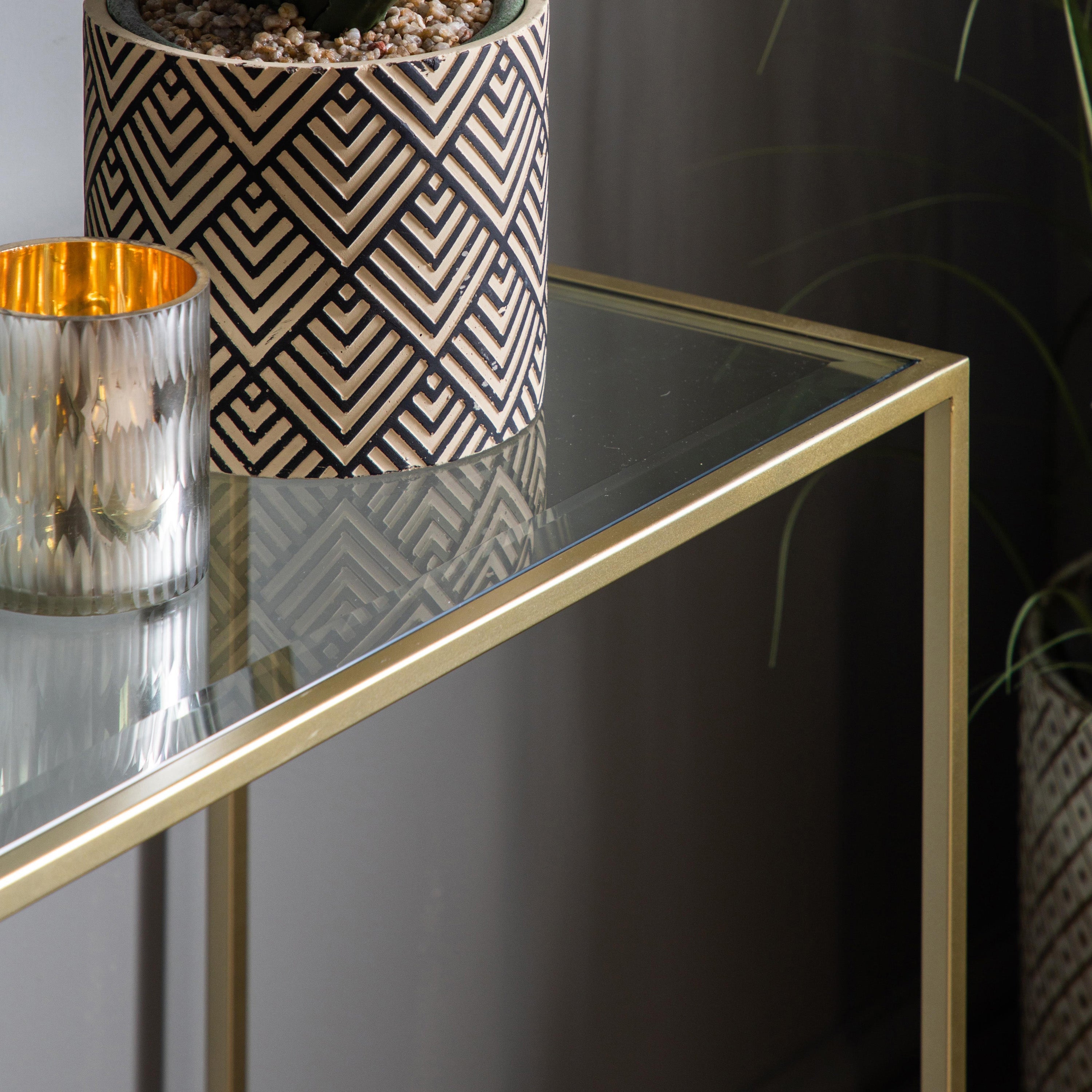 Rothbury Console Table Champagne 1100x350x760mm