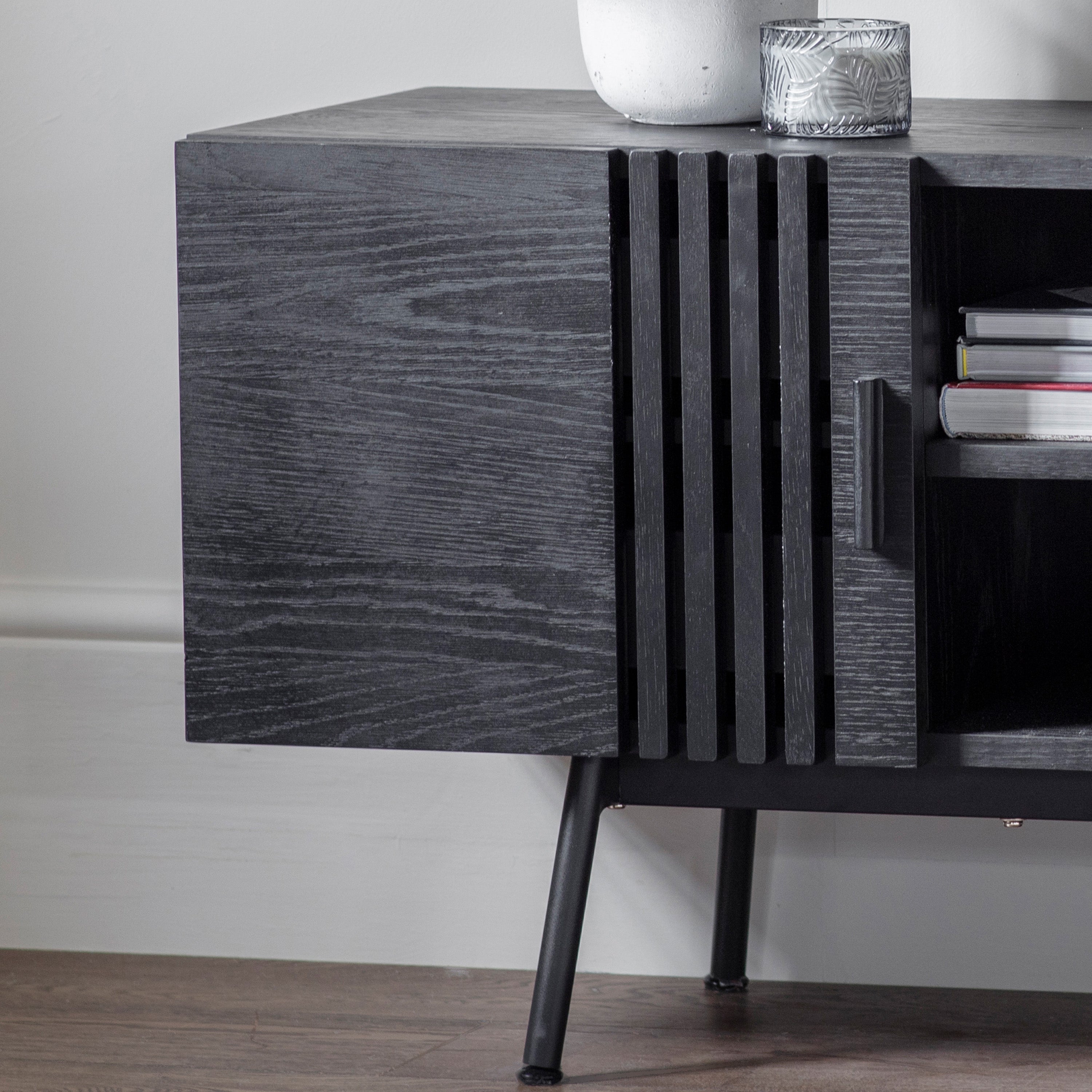 Holsen Media Unit Black 1400x420x550mm