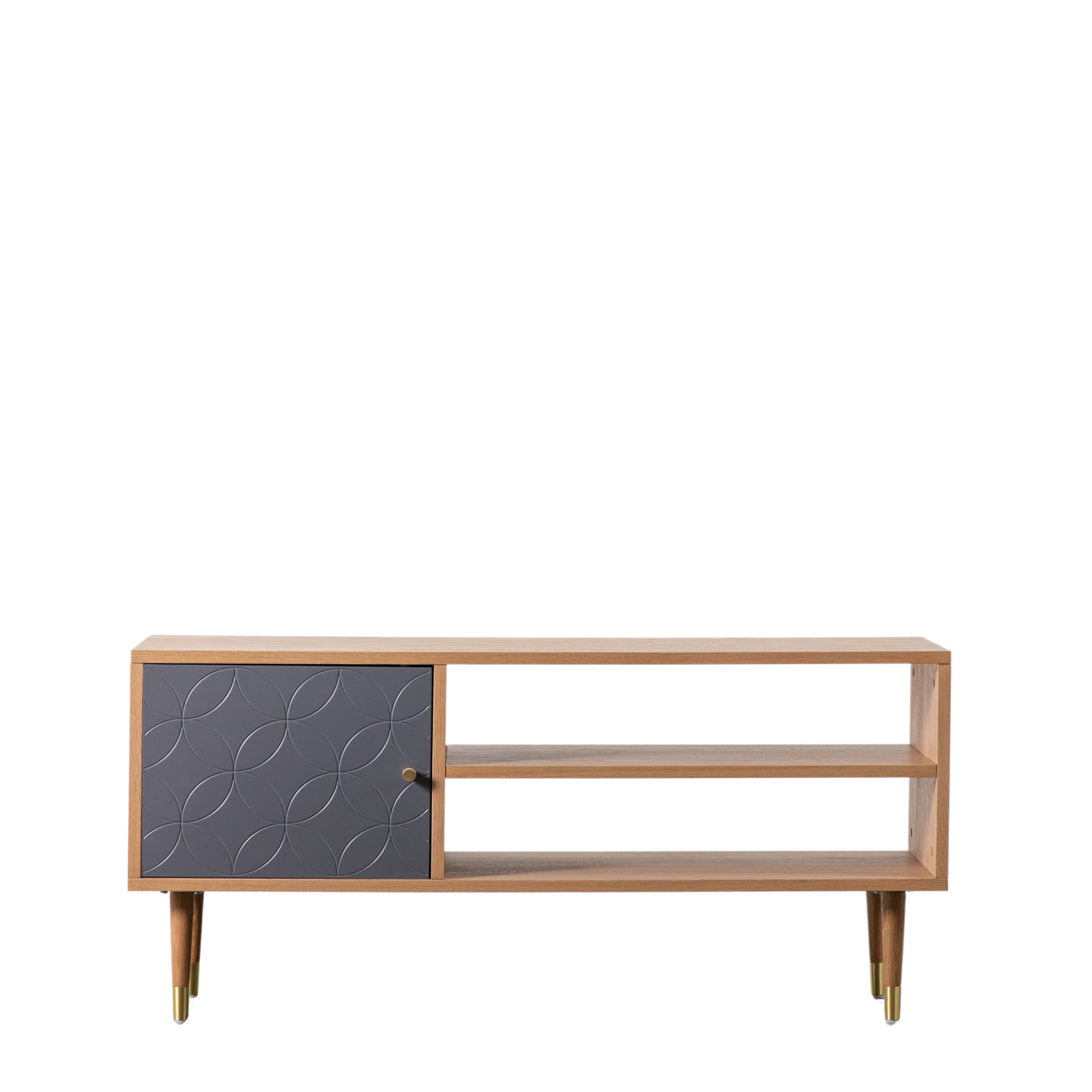 Newbury Media Unit Oak Grey 1200x400x550mm