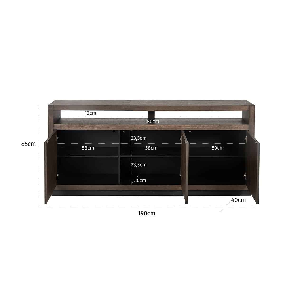 Sideboard Oakura 3-doors (Brown)