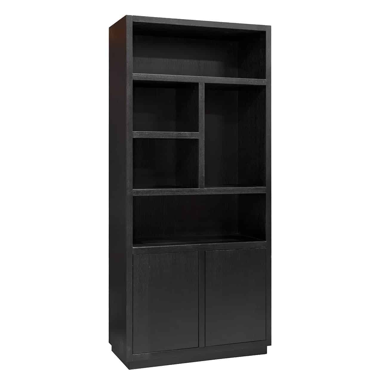 Book case Oakura 2-doors (Black)