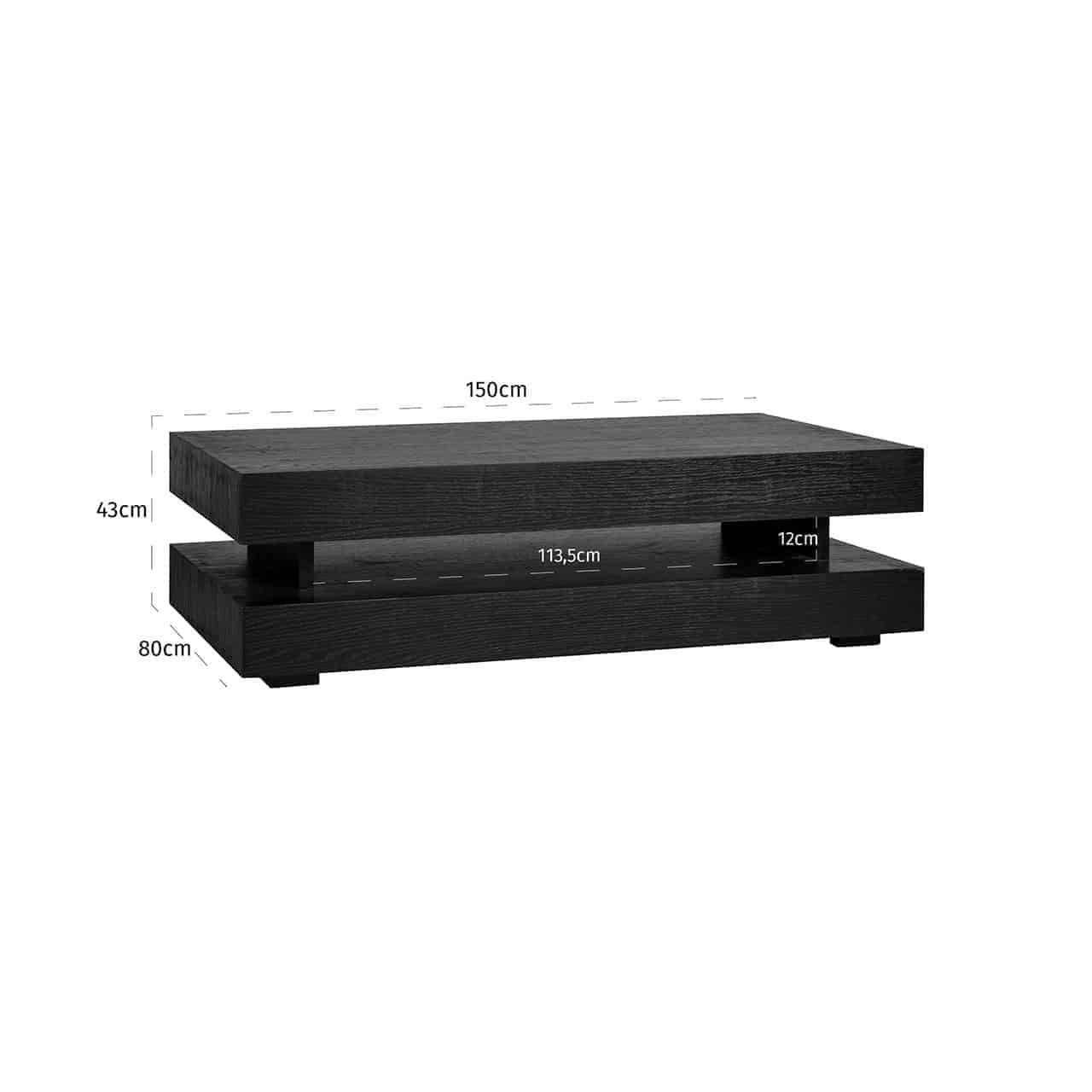 Coffee table Oakura blok H (Black)