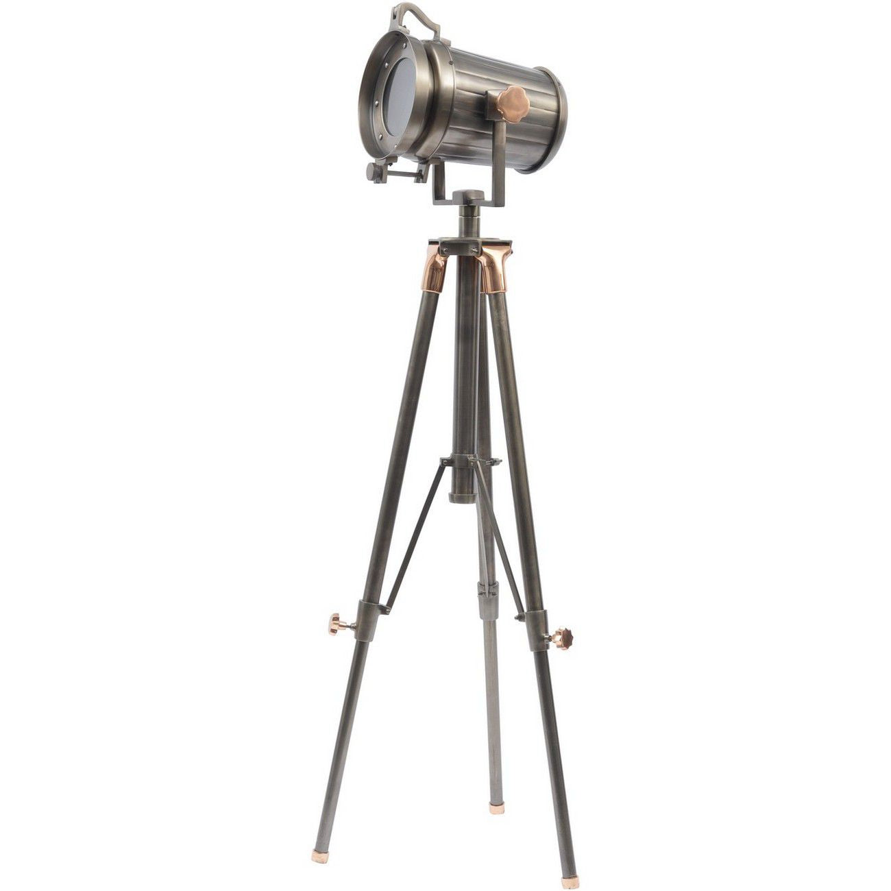 Charlie Copper & Satin Grey Spotlight Floor Lamp