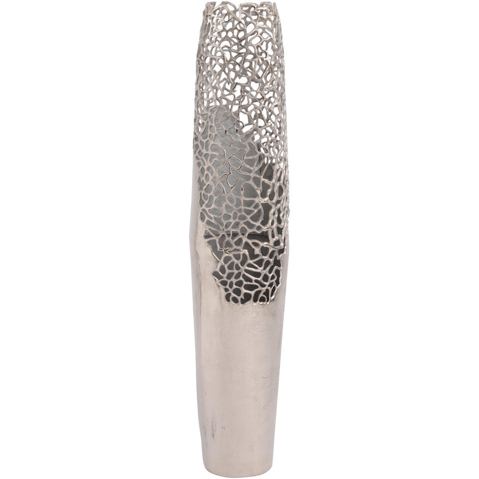 Apo Aluminium Silver Coral Vase | Extra Large