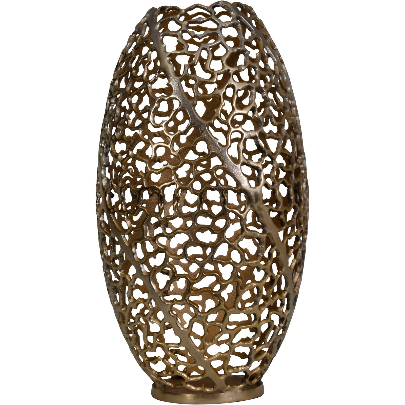 Aussie Gold Aluminium Coral Barrel Vase