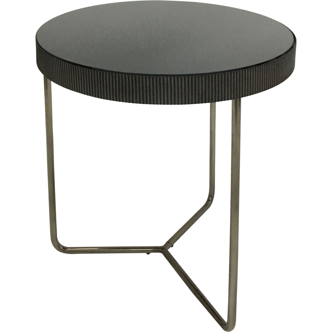 Set of 2 Knightsbridge Black Tinted Glass Side Tables Nest