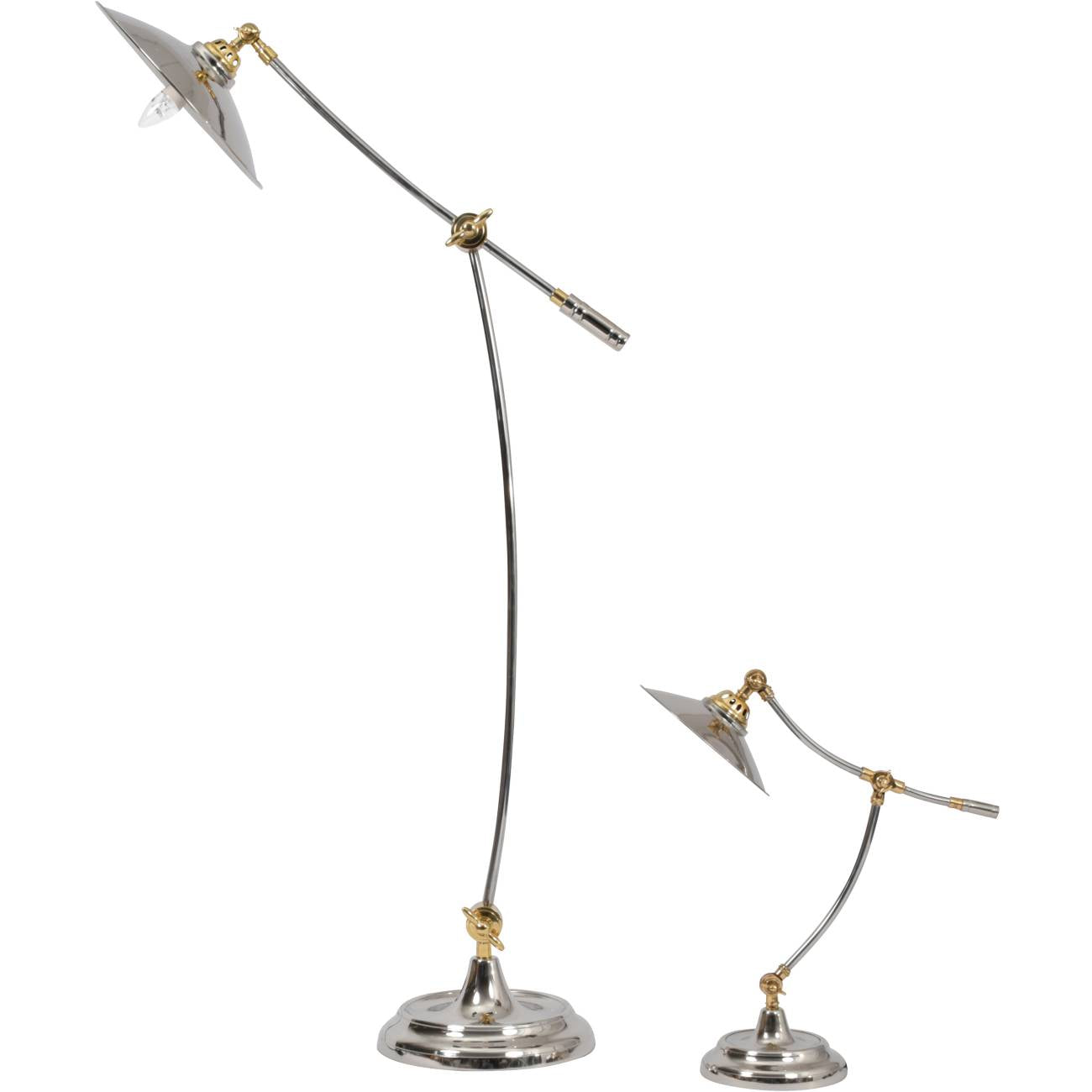 Haku Brass & Silver Adjustable Floor Lamp