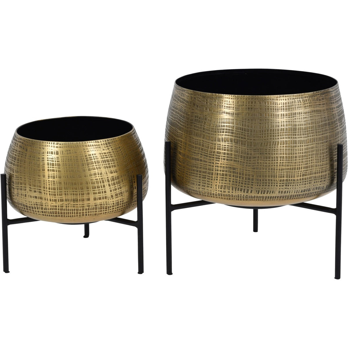 Set of 2 Clyde Tabletop Brass Planters