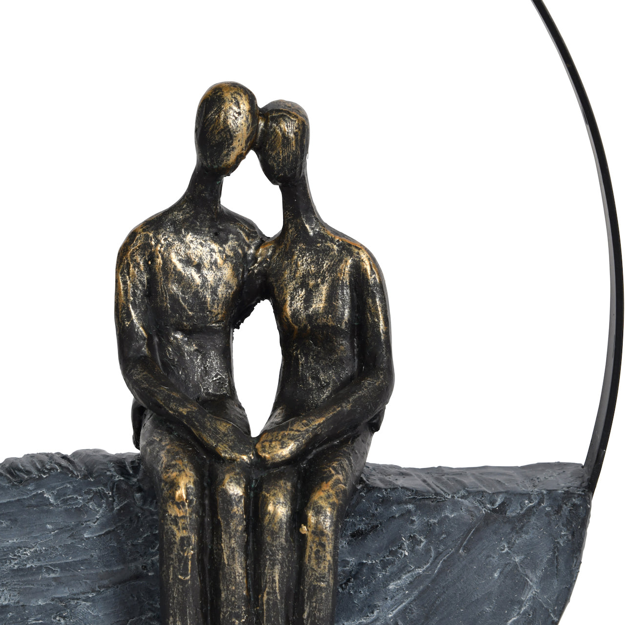 Antique Bronze Couple Encircled Sculpture