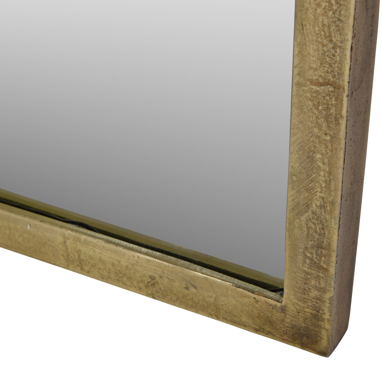 Antique Brass Arched Wall Mirror | Large