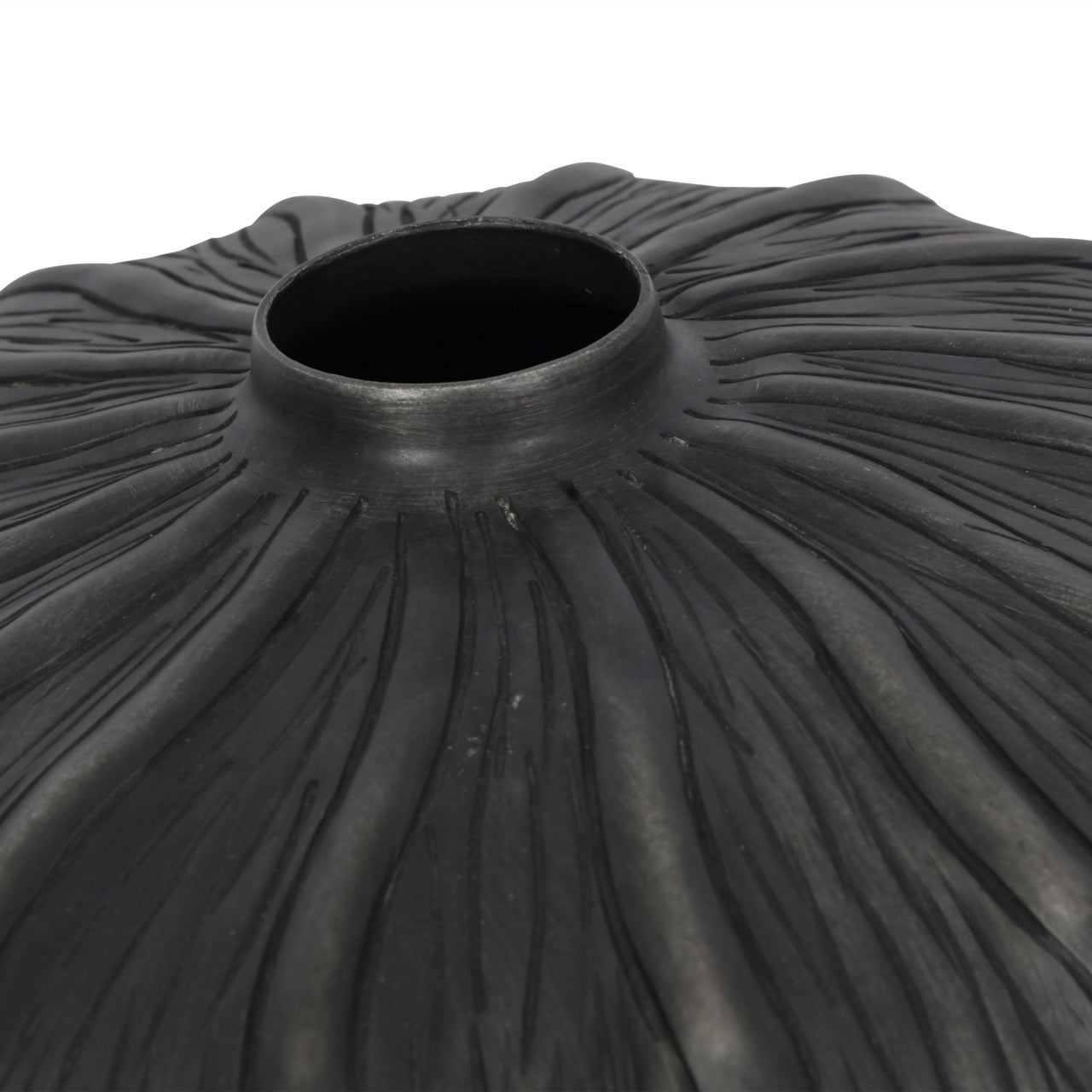 Pelham Matte Black Textured Squat Vase